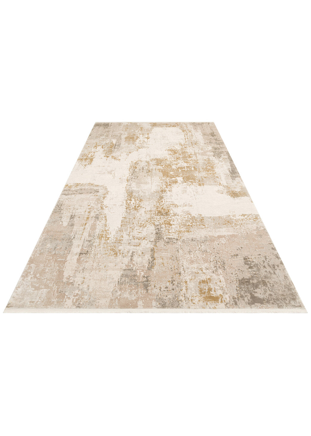 FRESCO XW FS 34 Krem Altın - Eskitme Dokulu Işıltılı Salon Halısı