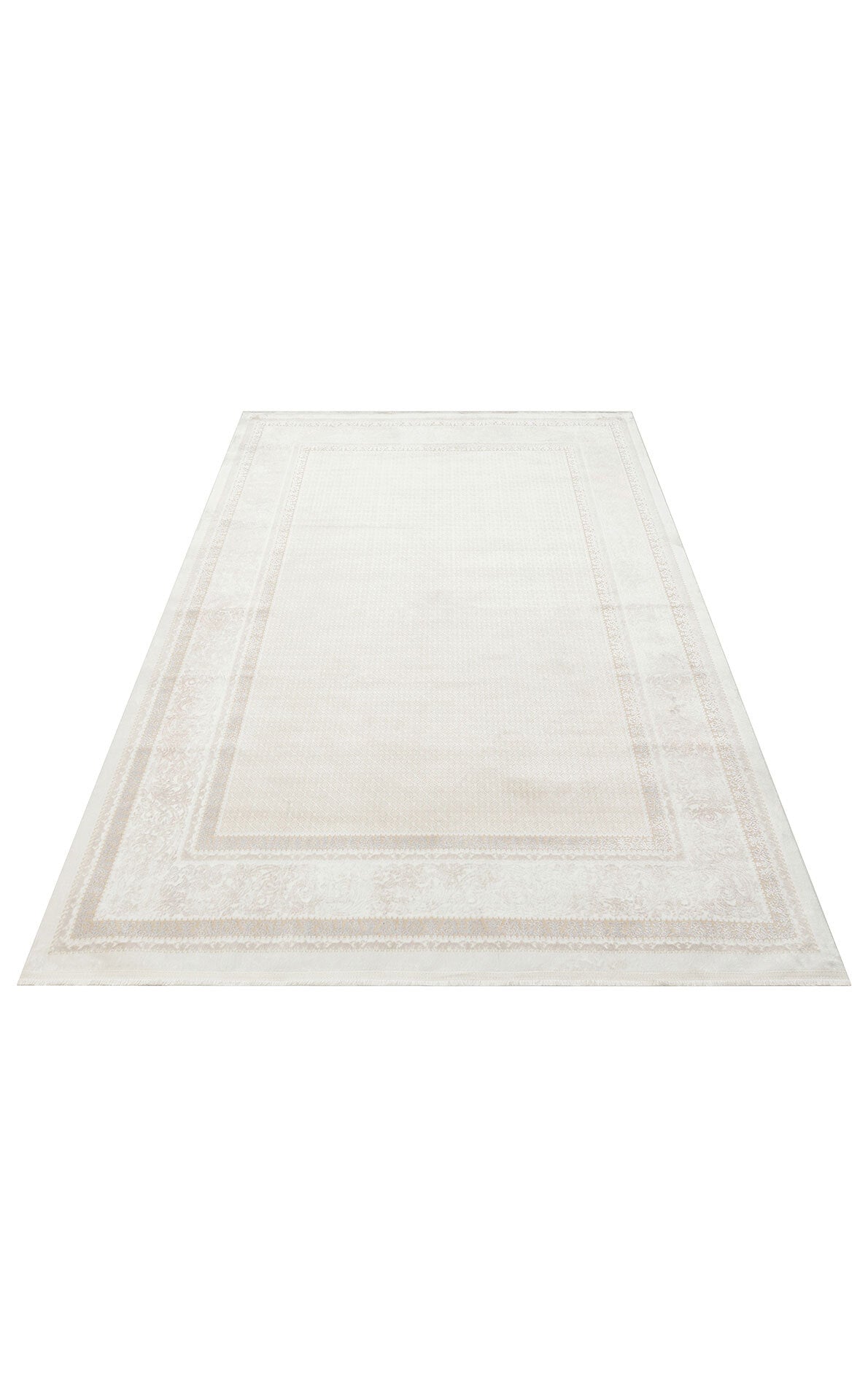 ST 104 BEIGE - SATEEN - Yıkanabilir Kaymaz Tabanlı Hav Vermez Sık Dokuma Modern Halı