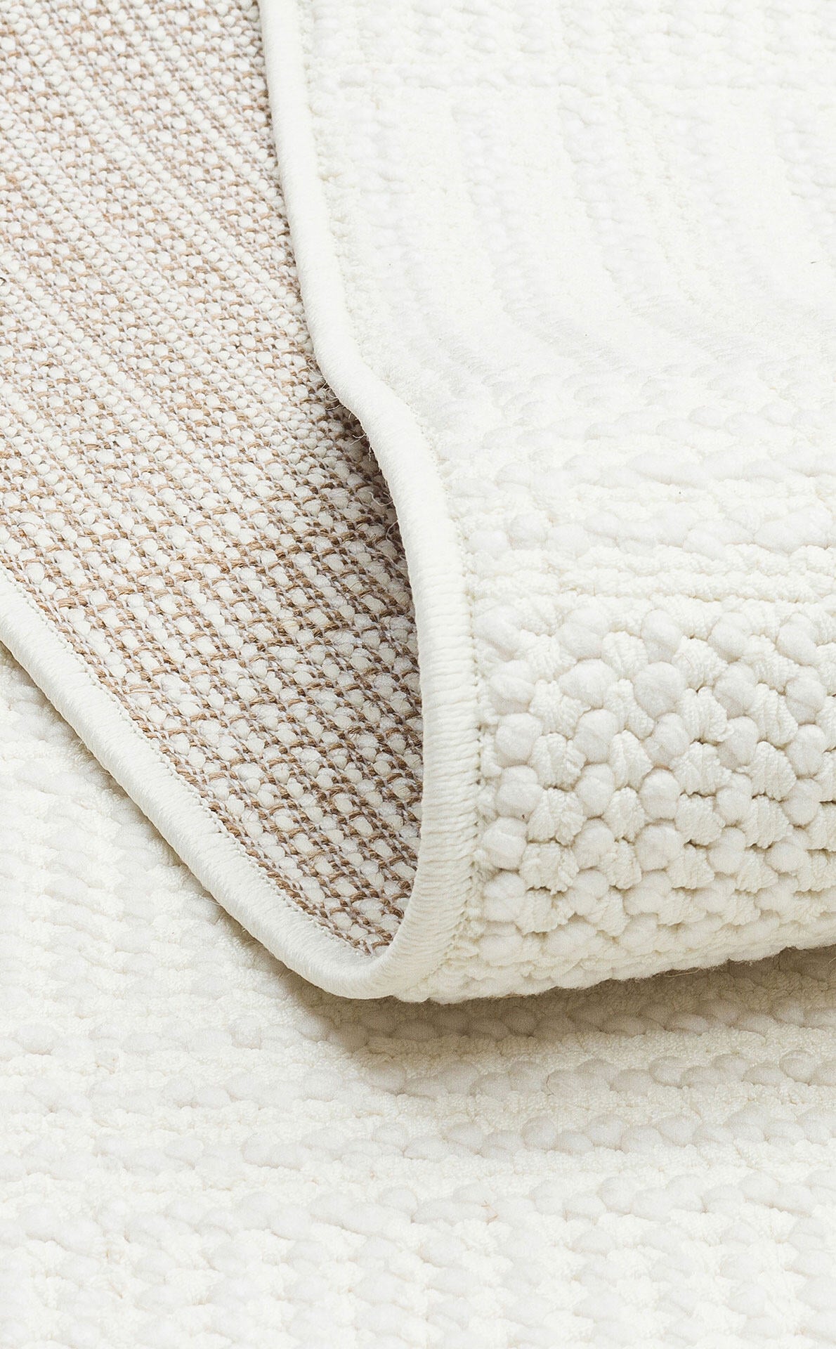 OSL 01 WHITE - OSLO - Hav Toz Vermez Hasır Dokuma Modern Makine Halısı