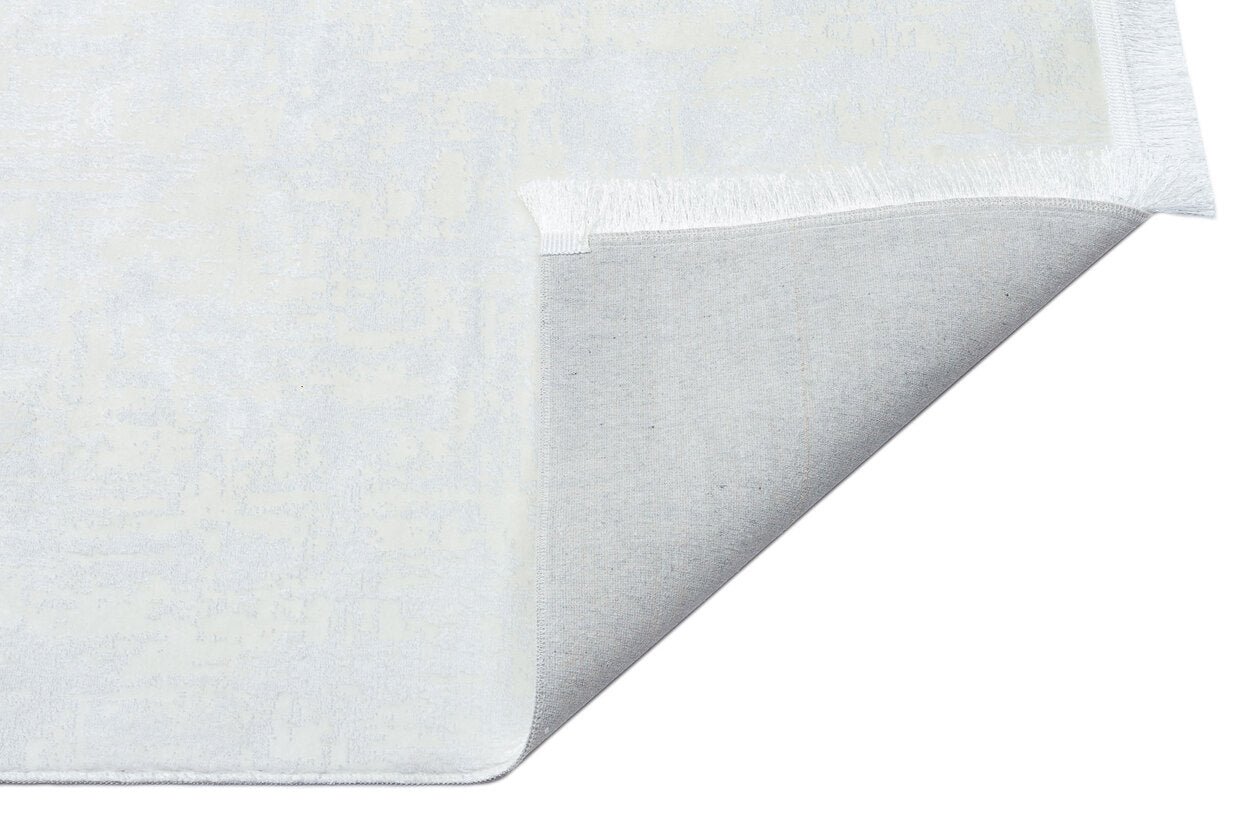 ST 08 WHITE XW - SATEEN - Hav Toz Vermez Yıkanabilir Kaymaz İnce Dokuma Modern Halı