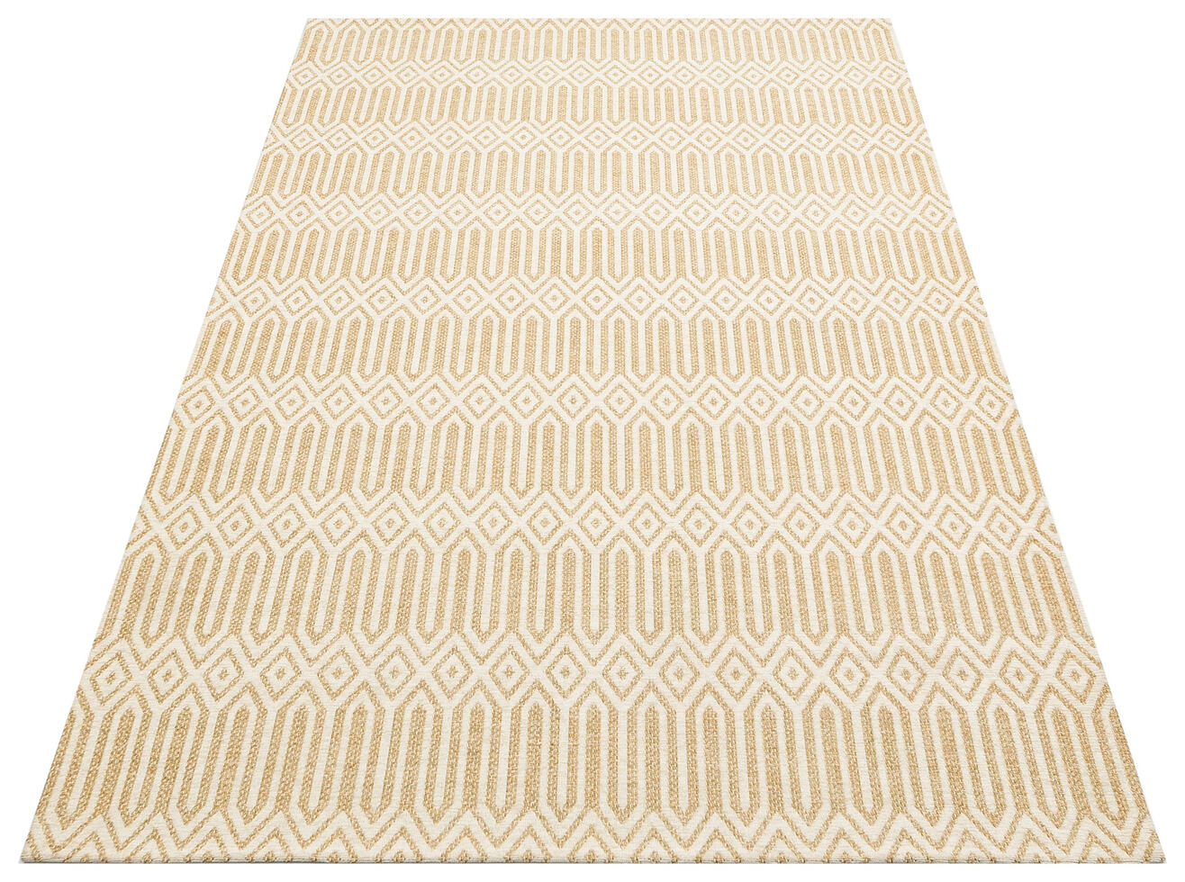 BRK 10 NATURAL IVORY - BROOKLYN - Hasır Görünümlü Kaymaz Renkli Dokuma Modern Kilim