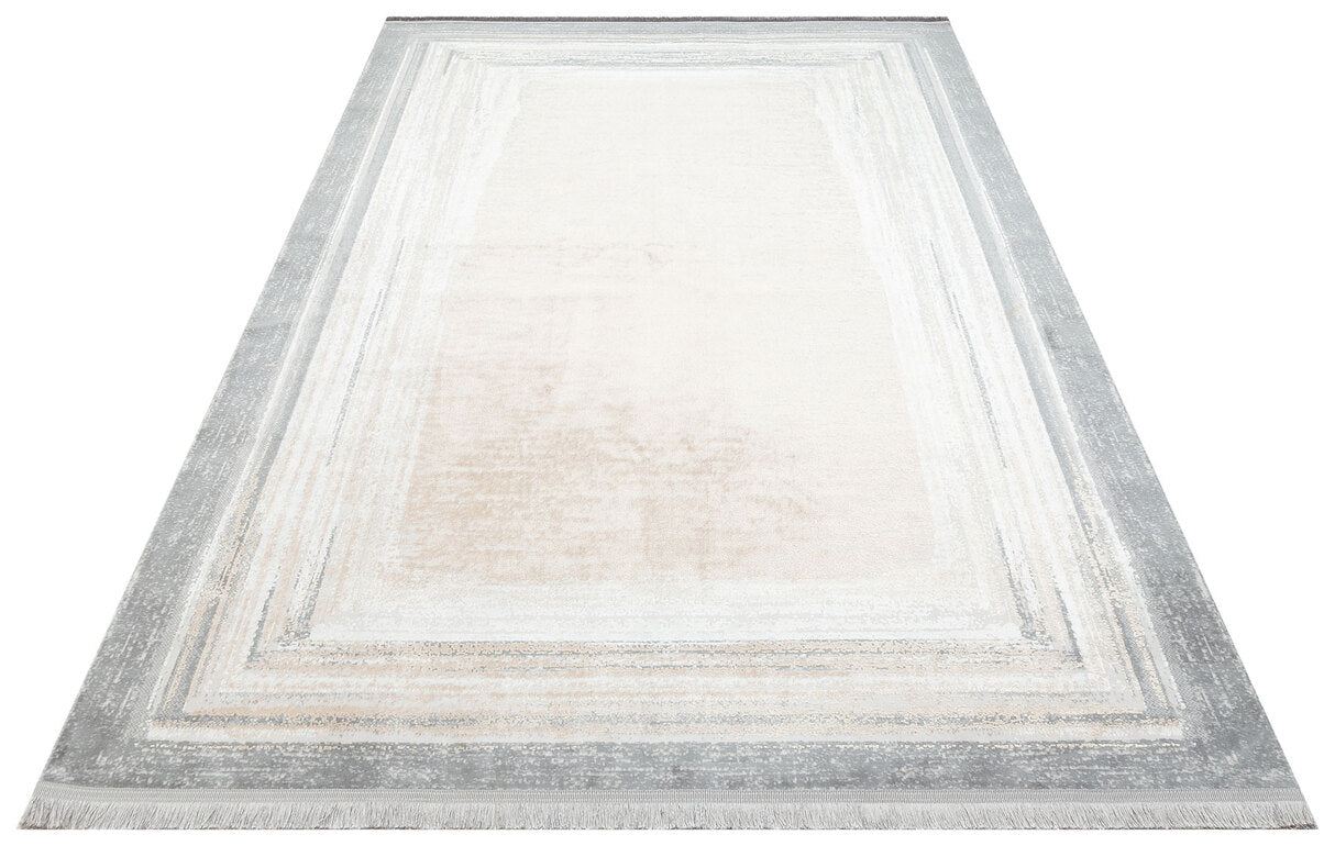 ST 15 GREY VIZON XW - SATEEN - Hav Toz Vermez Yıkanabilir Kaymaz İnce Dokuma Modern Halı