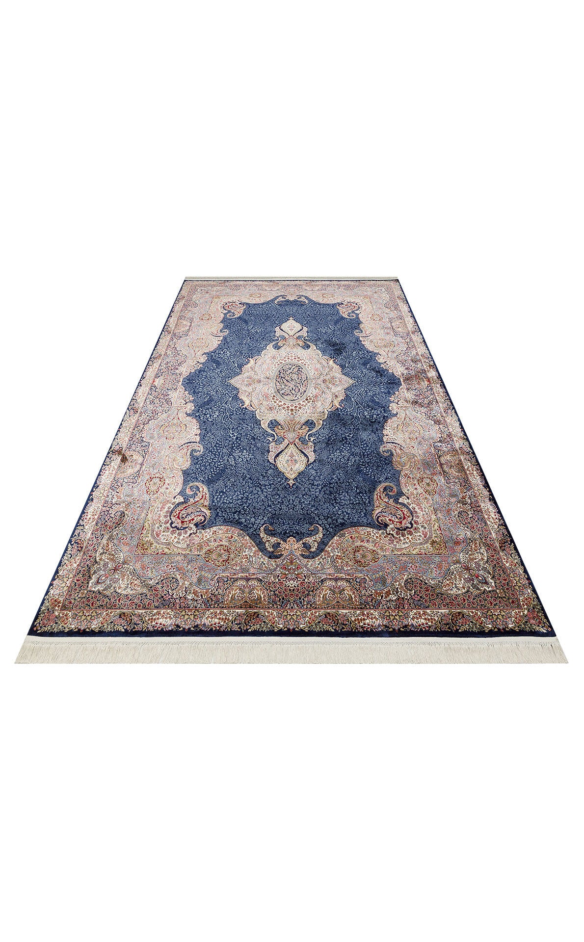 Isfahan Seccade ISF 02 Navy Mavi - Viskon Klasik Desenli Seccade Sık Dokuma Seccade