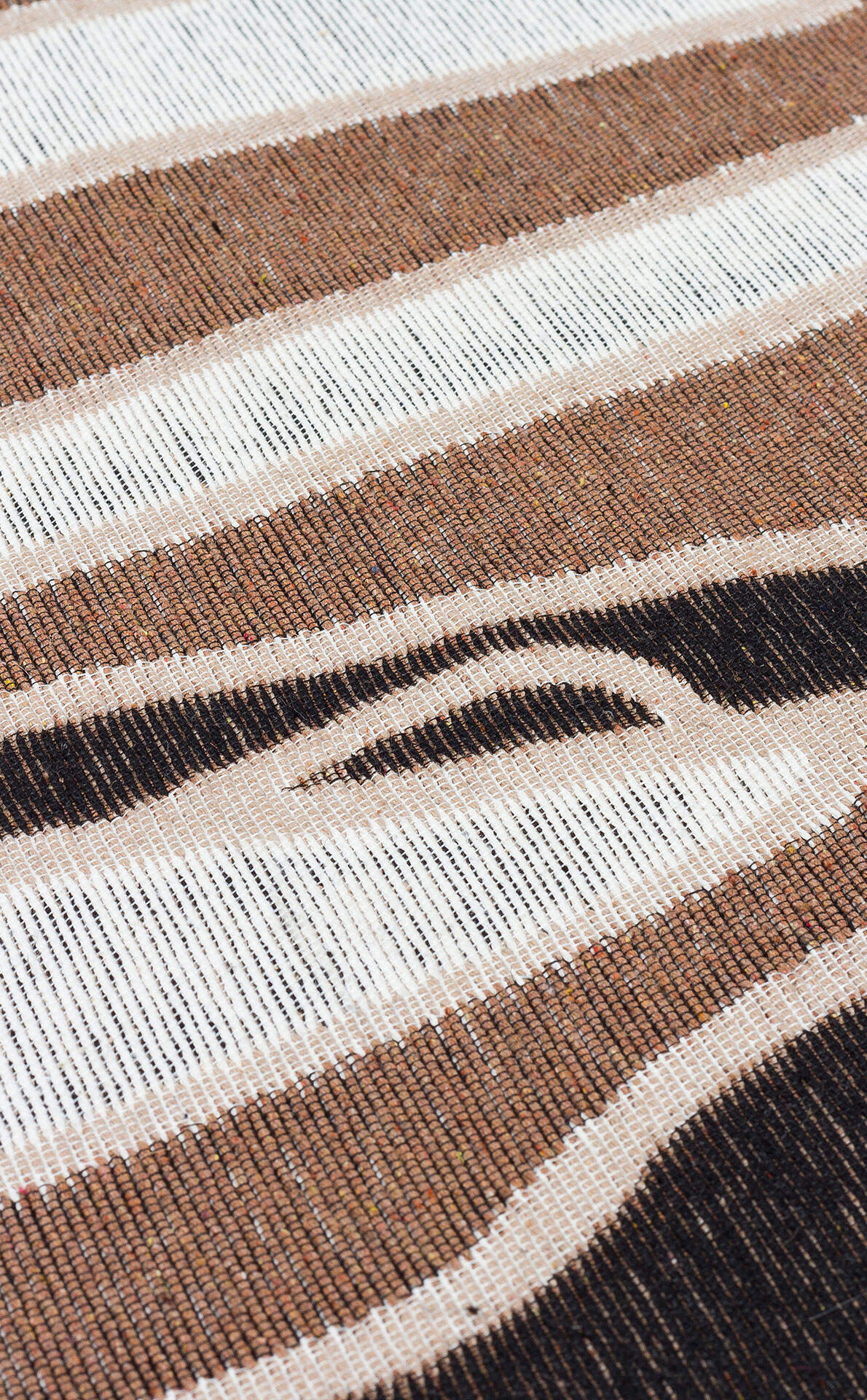 Arya Neo ARN 06 Kahverengi Beyaz - Yıkanabilir Çift Taraflı Modern Dokuma Kilim