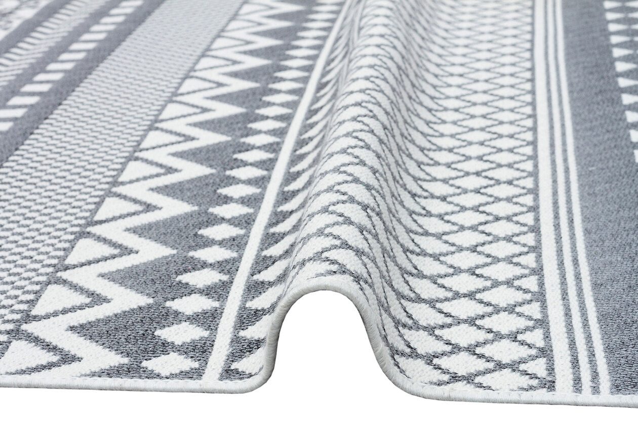 Arya AR 07 Gri - Yıkanabilir Çift Taraflı Modern Dokuma Kilim