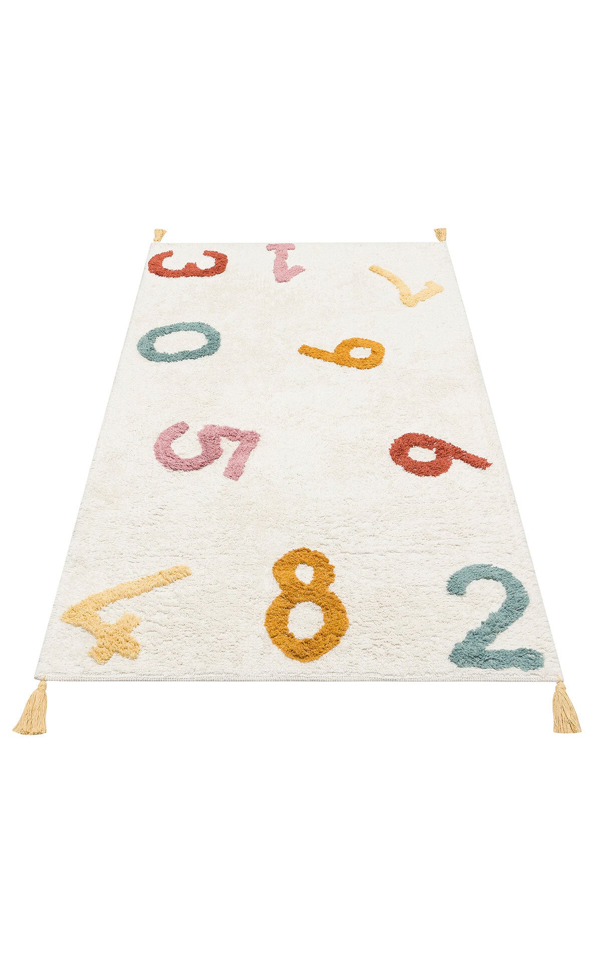 Cotton Boon XW CBN 02 Çok Renkli - Yıkanabilir Kaymaz Naturel Pamuk Bebek Halısı