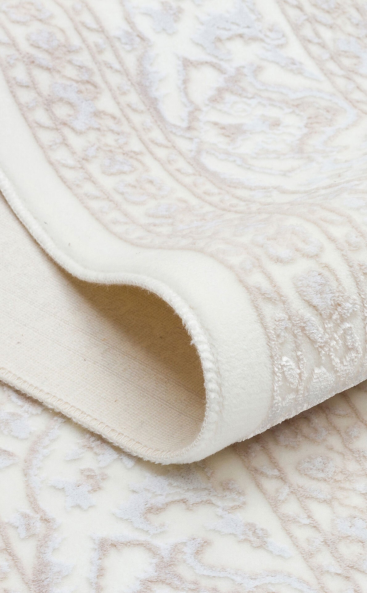 ST 19 WHITE XW - SATEEN - Hav Toz Vermez Yıkanabilir Kaymaz İnce Dokuma Modern Halı