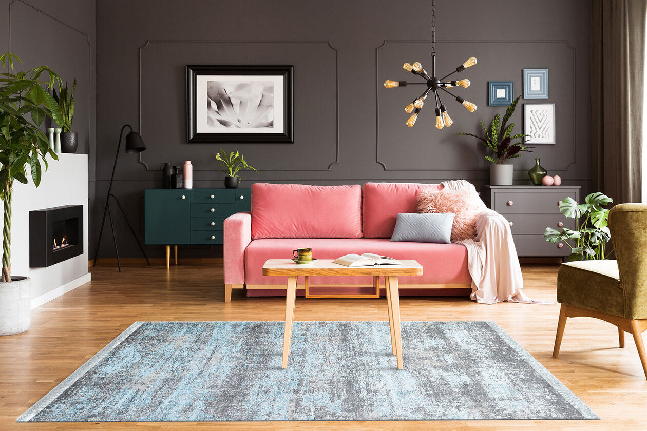 ST 01 AQUA XW - SATEEN - Hav Toz Vermez Yıkanabilir Kaymaz İnce Dokuma Modern Halı