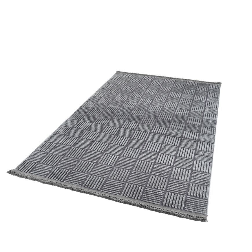 Anemon 6825 Antrasit - Polyester Dokuma Halı | İskandinav Salon Halısı