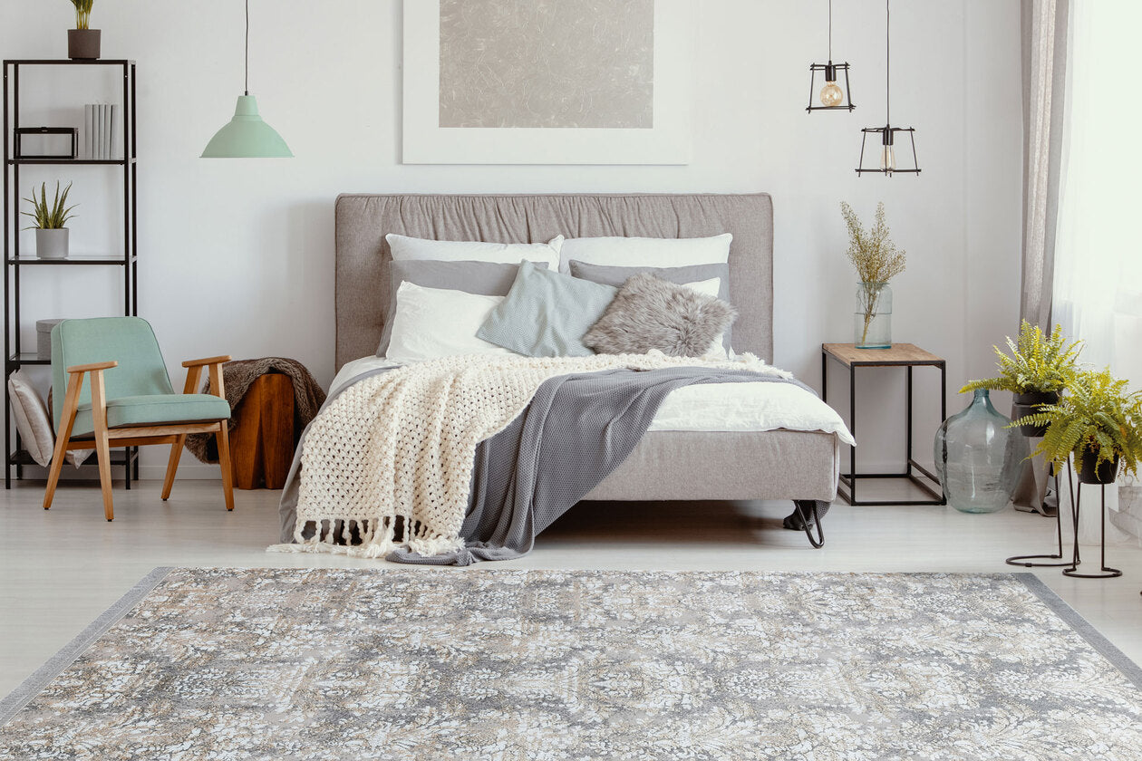 ST 06 BEIGE GOLD XW - SATEEN - Hav Toz Vermez Yıkanabilir Kaymaz İnce Dokuma Modern Halı