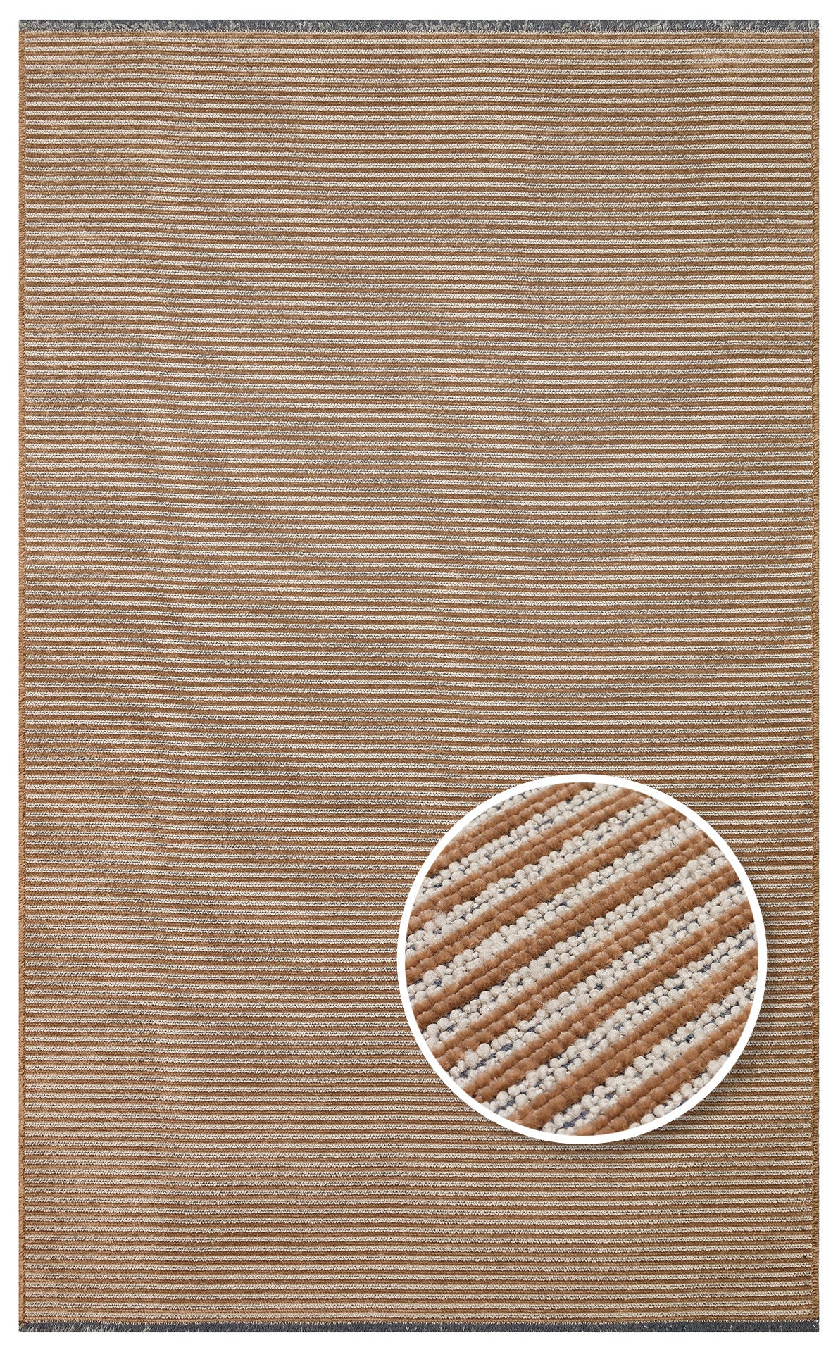 Ada Plain Bej - Yıkanabilir Kaymaz Hav Yapmaz Modern Düz Dokuma Kilim