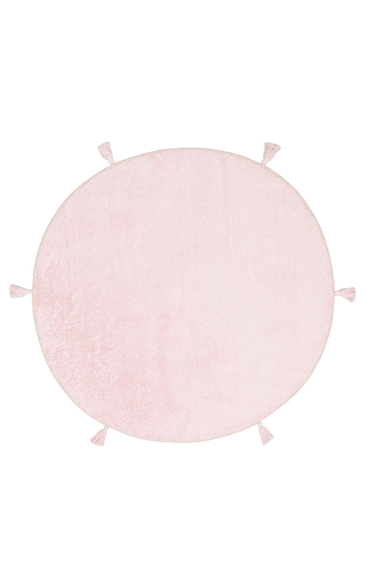Cotton Boon CBN Plain Pembe Yuvarlak Q120 - Yıkanabilir Kaymaz Naturel Pamuk Bebek Halısı