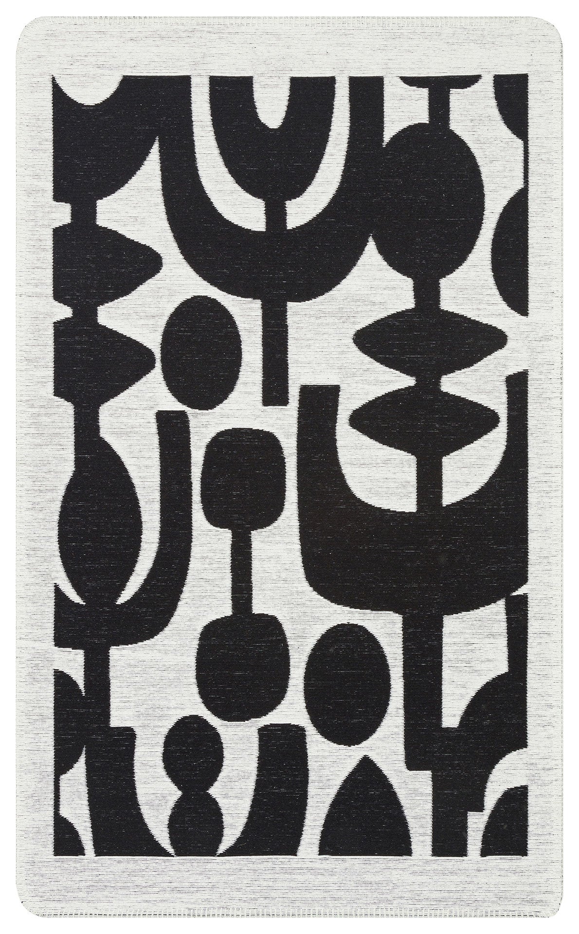 Arya Neo ARN 07 Beyaz Siyah - Yıkanabilir Çift Taraflı Modern Dokuma Kilim