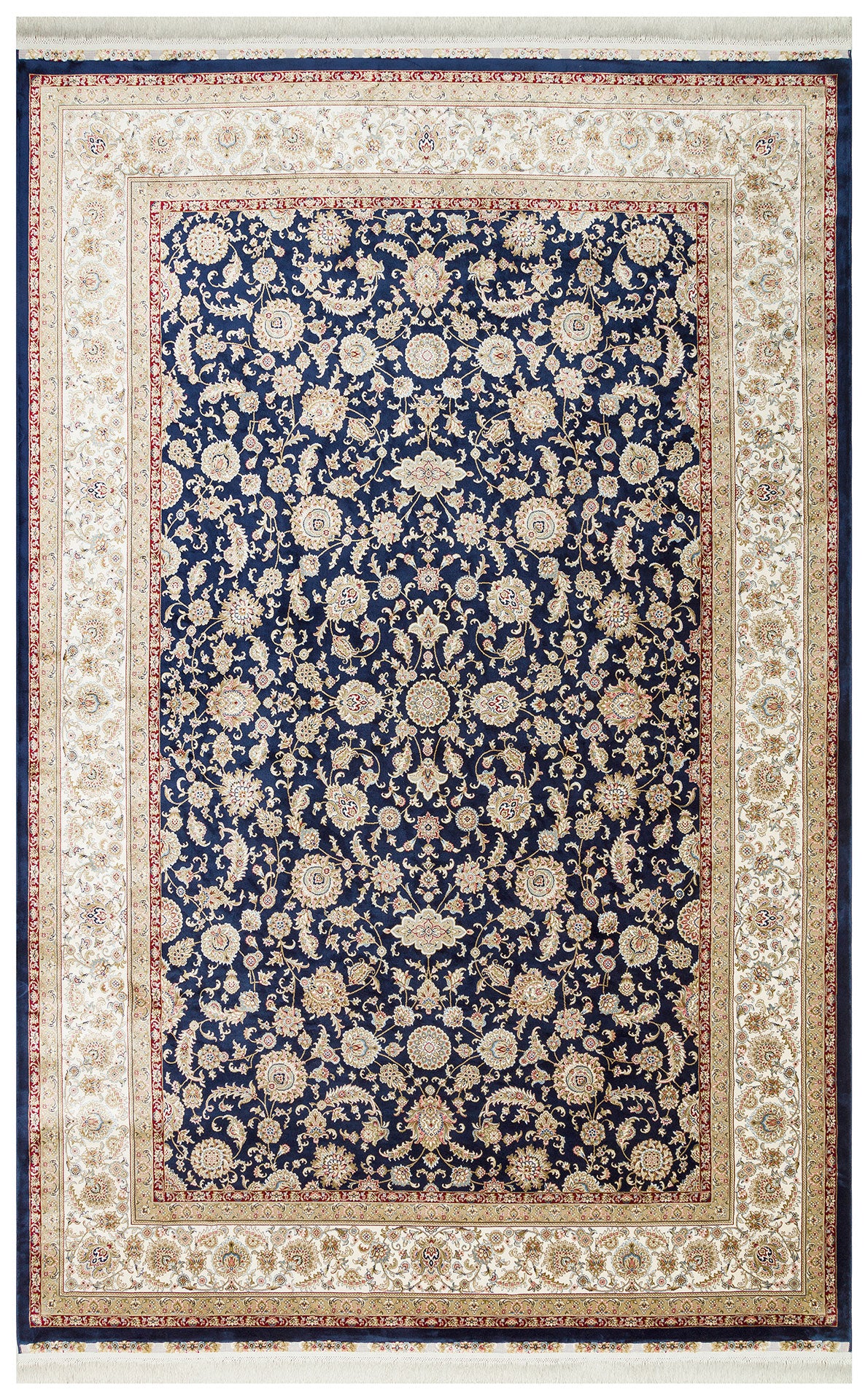 ISF 03 NAVY CREAM - ISFAHAN - Klasik Desenli Yüksek Kalite Sık Dokuma Makine Halısı
