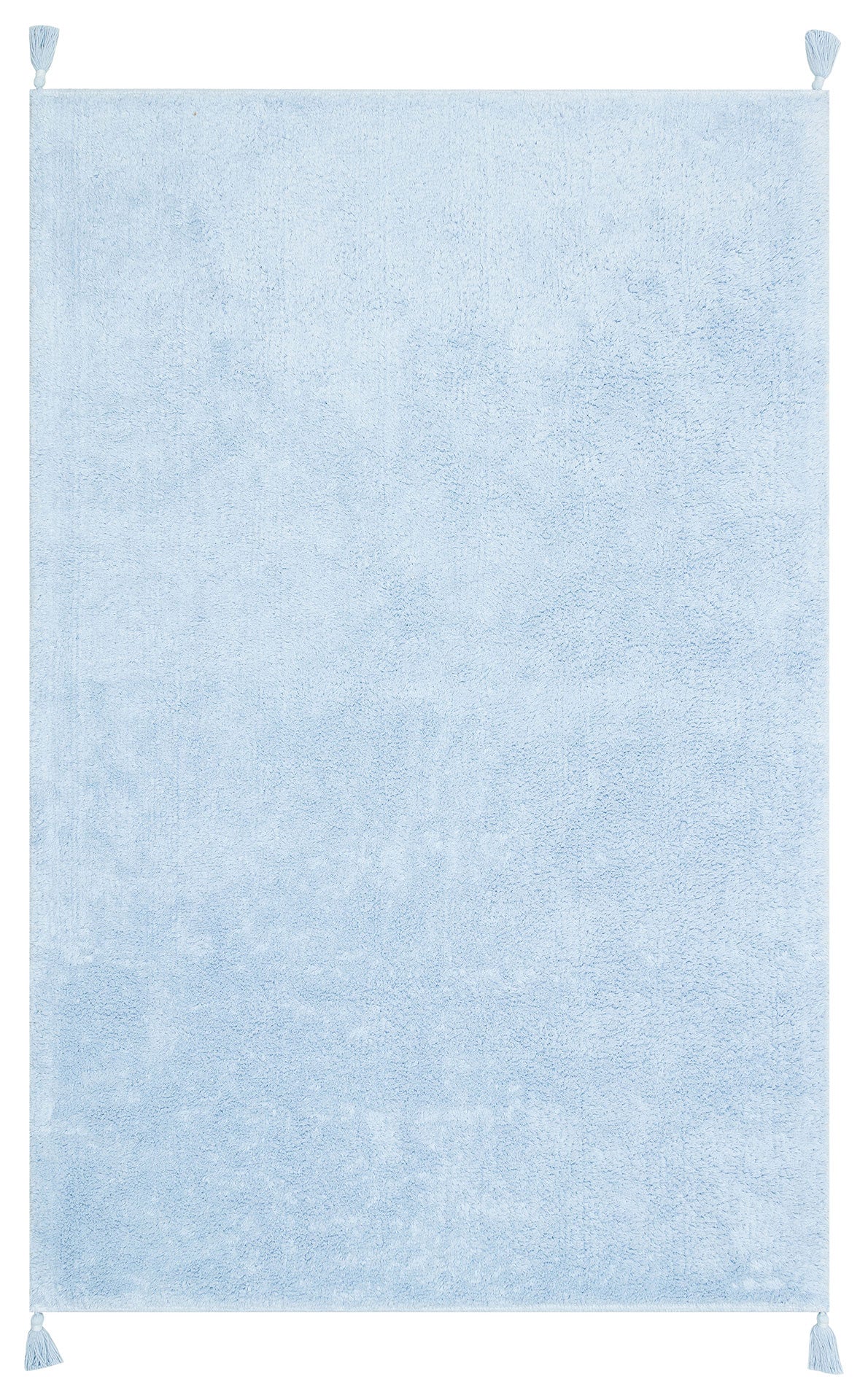Cotton Boon CBN Plain Mavi - Yıkanabilir Kaymaz Naturel Pamuk Bebek Halısı