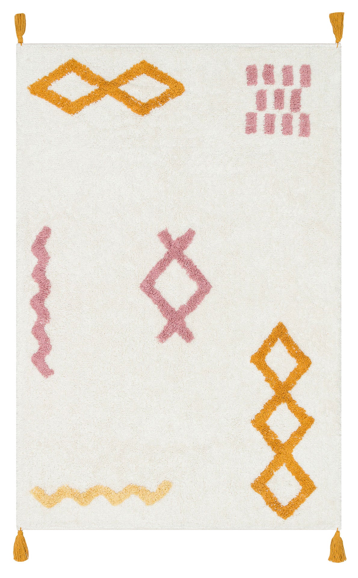 Cotton Boon XW CBN 04 Çok Renkli - Yıkanabilir Kaymaz Naturel Pamuk Bebek Halısı