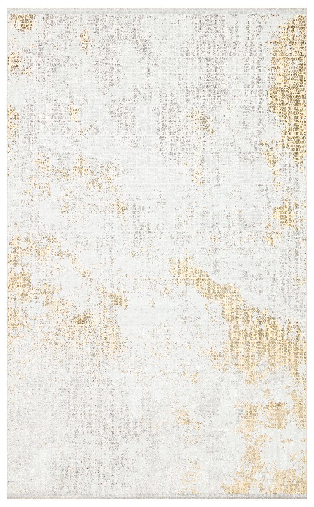SATEEN ST 108 Krem Altın - Yıkanabilir Kaymaz Tabanlı Hav Vermez Sık Dokuma Modern Halı