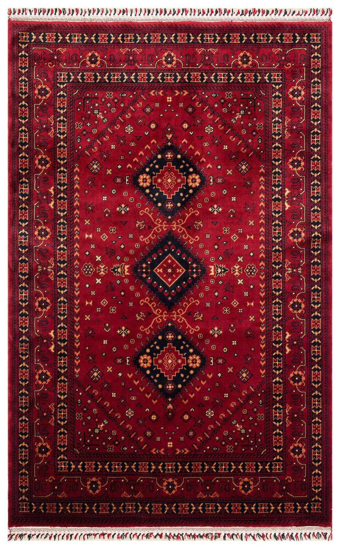 961 RED - NOSTALJI - Afgan / Yağcıbedir Desenli El Emeği ile Özel Tezgahlarda Üretilen
