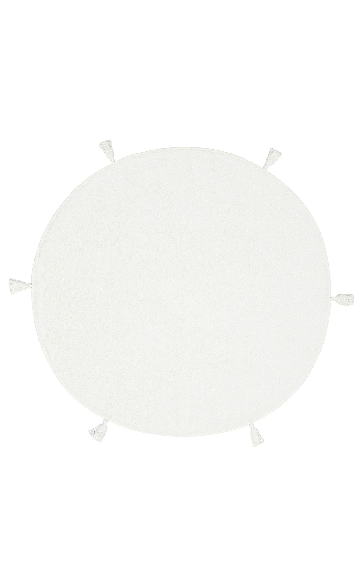 Cotton Boon CBN Plain Beyaz Yuvarlak Q120 - Yıkanabilir Kaymaz Naturel Pamuk Bebek Halısı