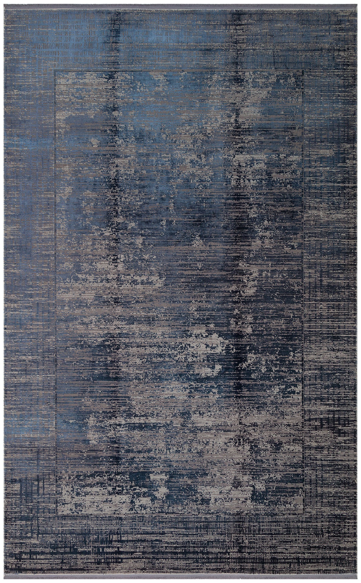 FRESCO DYED FSD 02 Lacivert - Eskitme Dokulu Işıltılı Salon Halısı