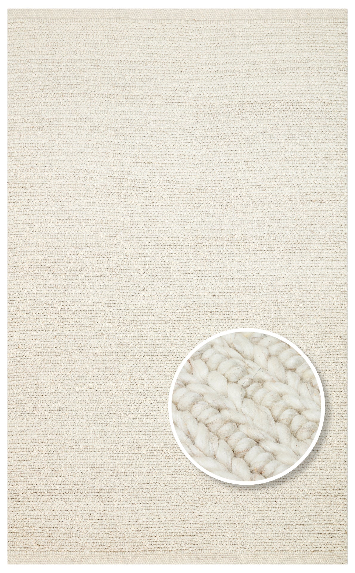JD 07 L.BEIGE - JADE - Naturel Kazak Örgü Desenli El Dokuma Örgü Halı