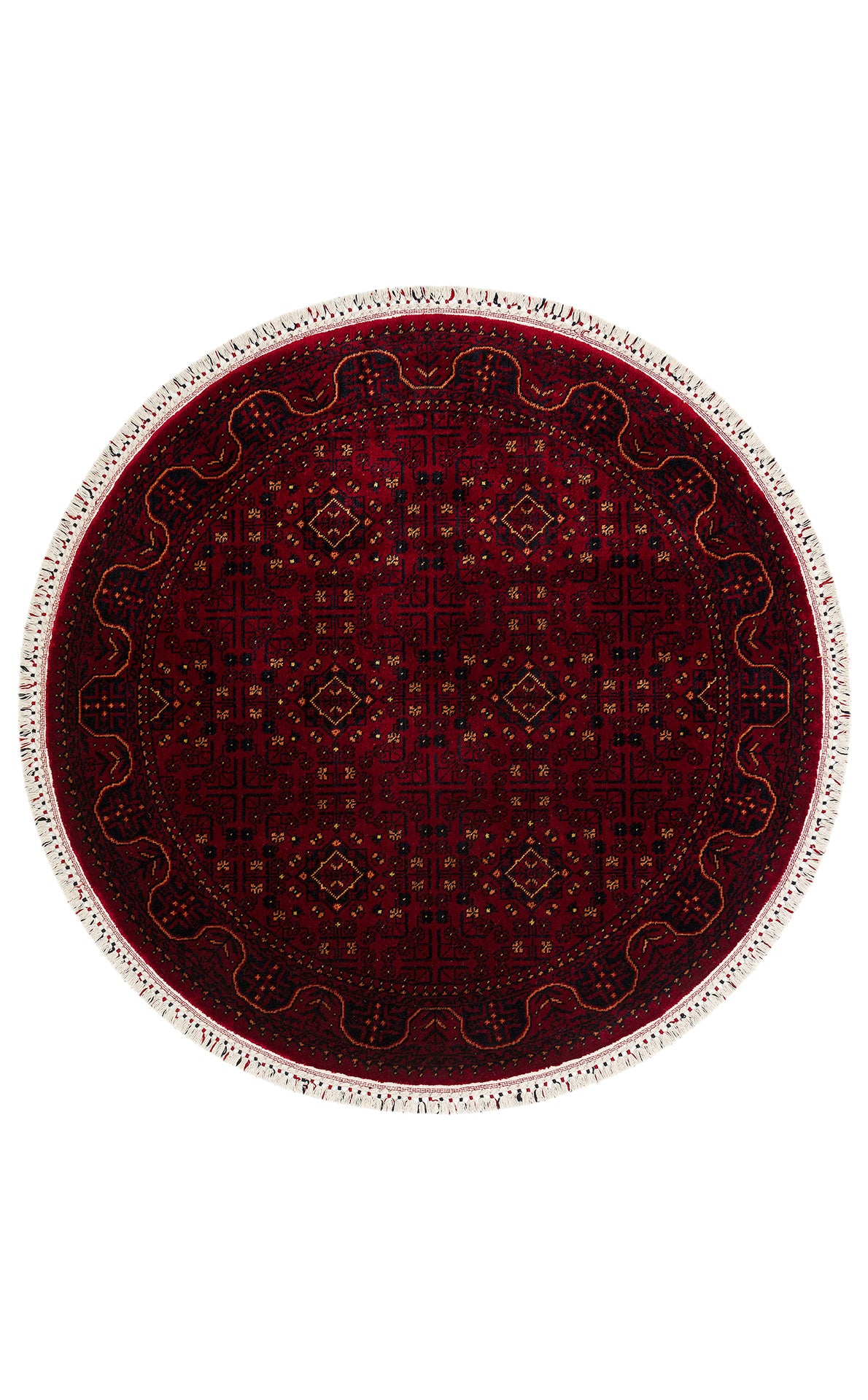 960 RED Q - NOSTALJI - Afgan Desenli El Emeği ile Özel Tezgahlarda Üretilen Tensel Uşak Halısı