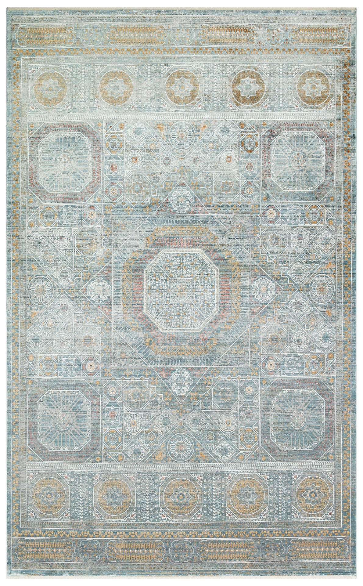MHL 10 BLUE - MAHAL - Klasik Desenli Yüksek Kalite Sık Dokuma Salon Halısı