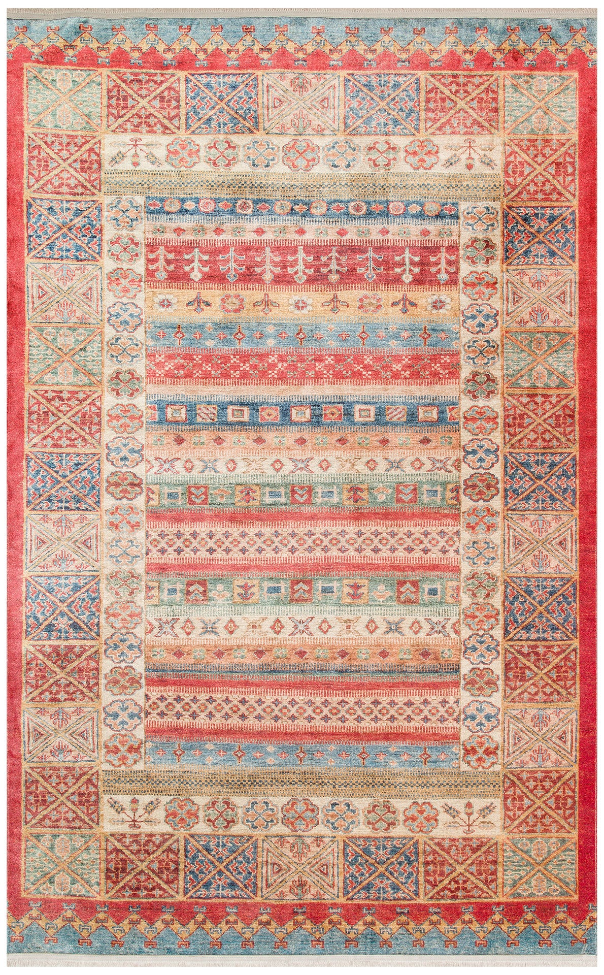 Antıque ATK 04 Çok Renkli - Yıkanabilir Kaymaz Antik Desenli Otantik Kilim