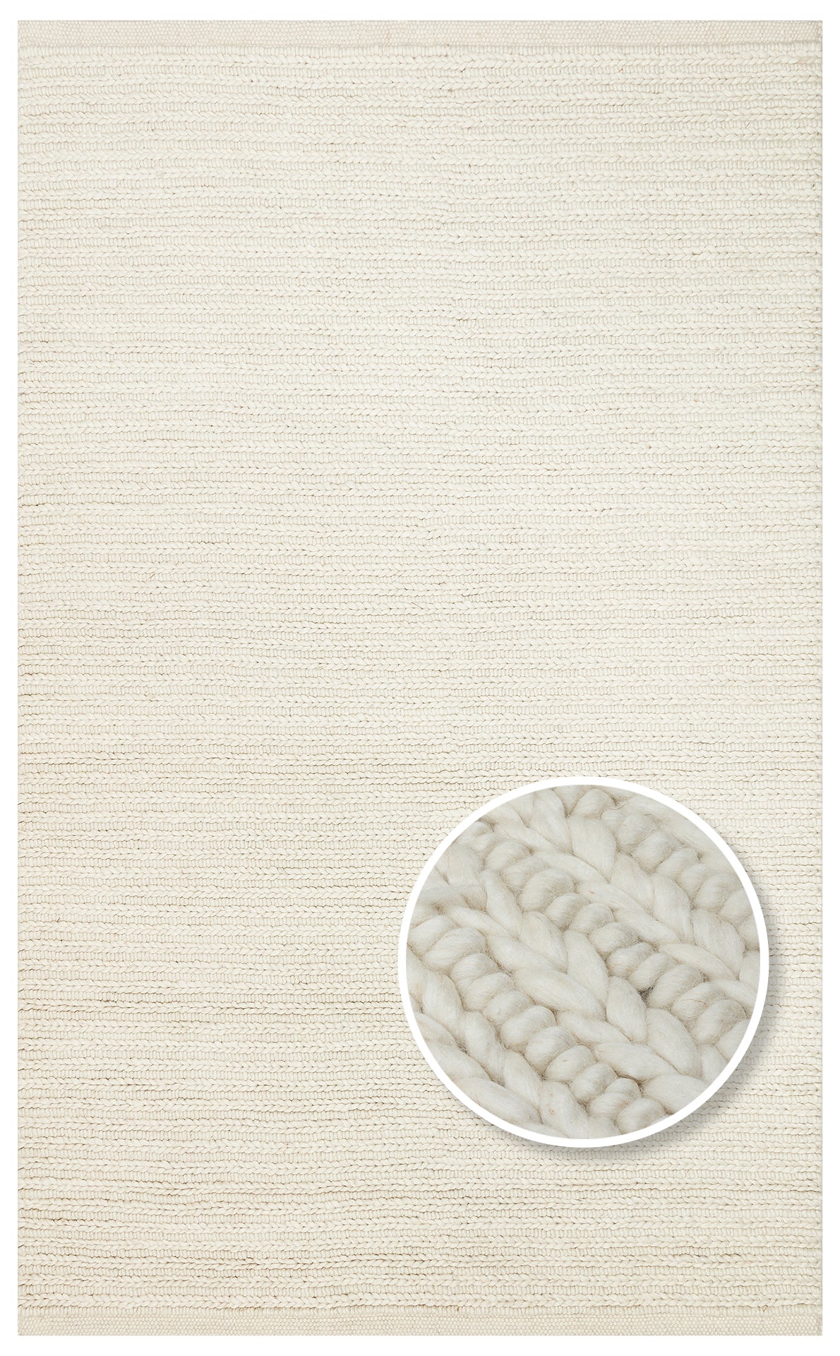 JD 07 WHITE - JADE - Naturel Kazak Örgü Desenli El Dokuma Örgü Halı