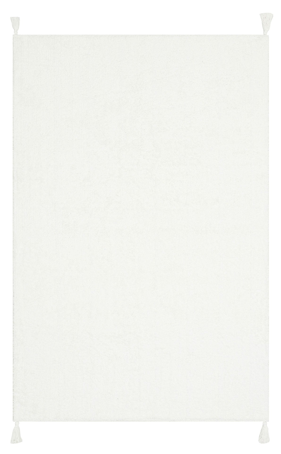 Cotton Boon CBN Plain Beyaz - Yıkanabilir Kaymaz Naturel Pamuk Bebek Halısı