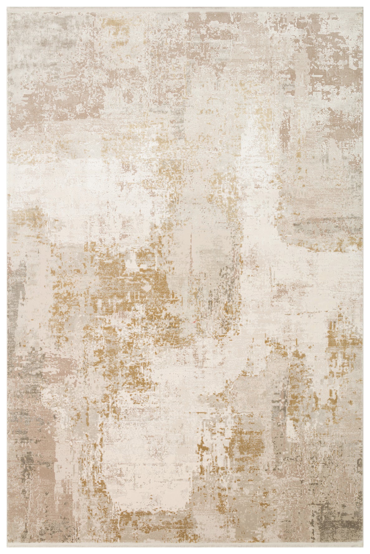 FRESCO XW FS 34 Krem Altın - Eskitme Dokulu Işıltılı Salon Halısı