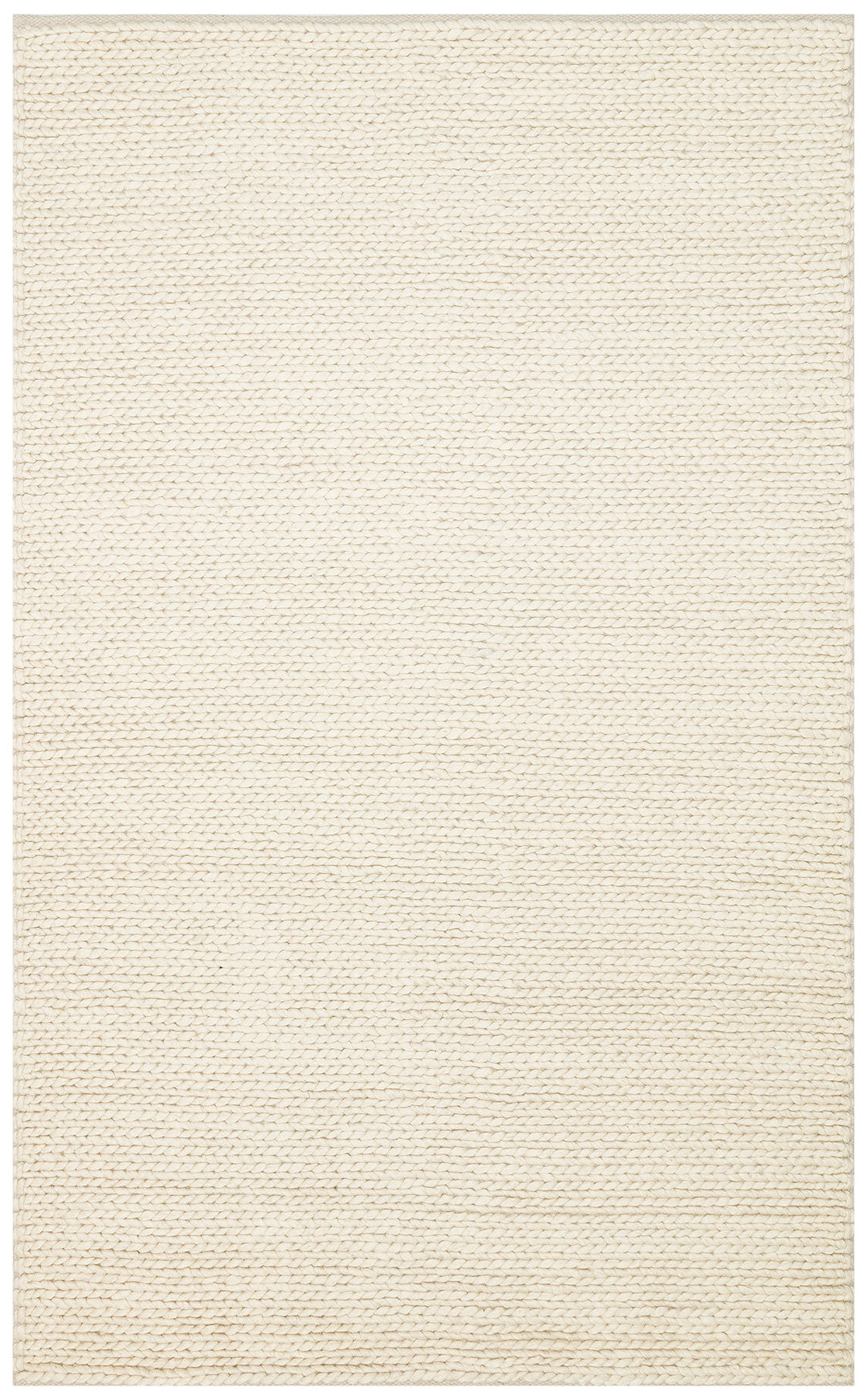 BASKETWEAVE CREAM - JADE - Naturel Kazak Örgü Desenli El Dokuma Örgü Halı