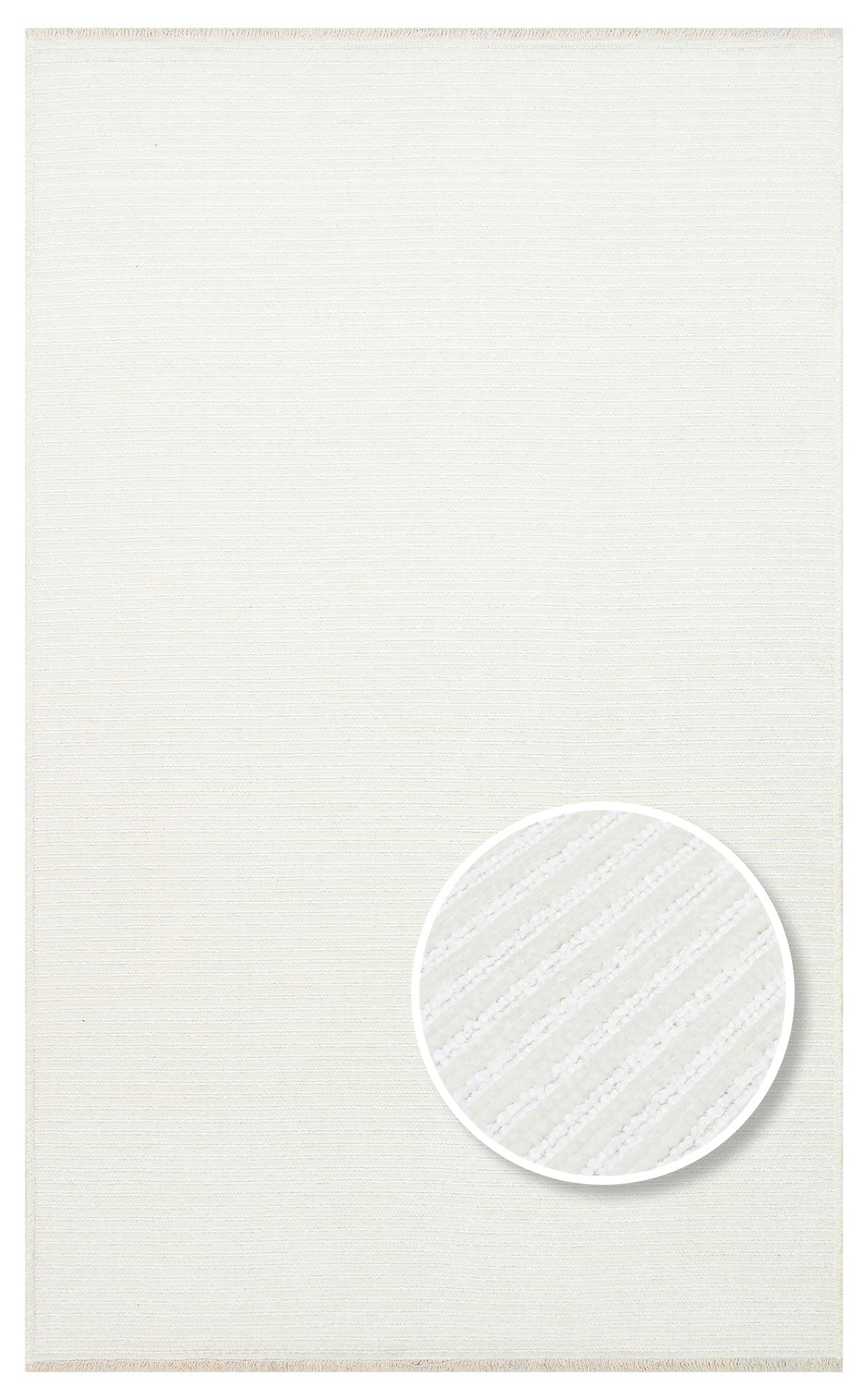 Ada Plain Krem - Yıkanabilir Kaymaz Hav Yapmaz Modern Düz Dokuma Kilim