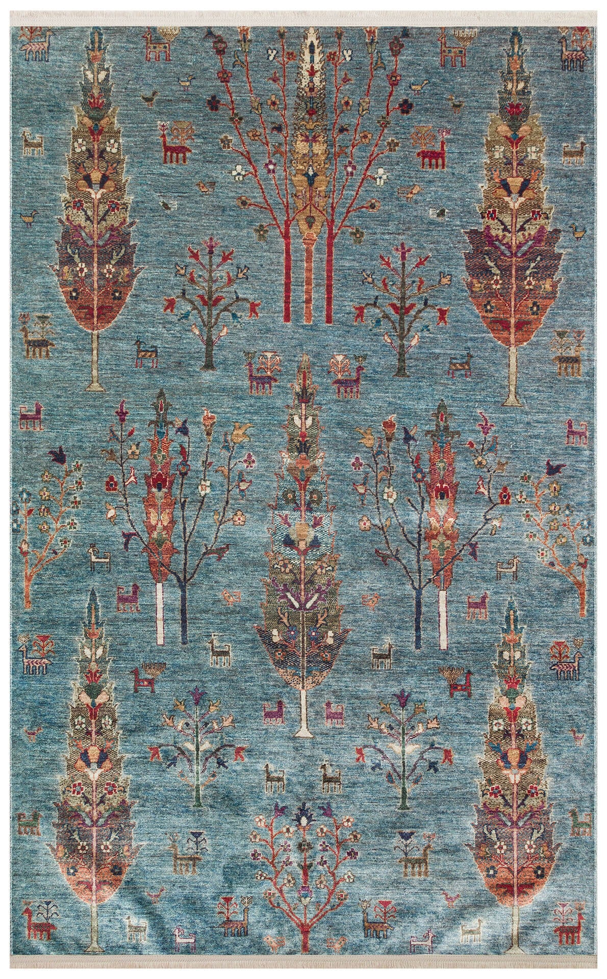Antique ATK 09 Aqua - Yıkanabilir Kaymaz Antik Desenli Otantik Kilim