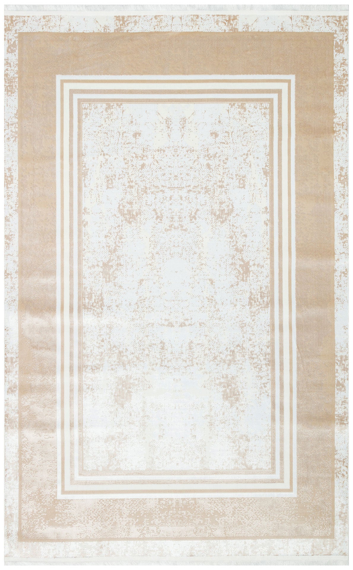 SATEEN ST 17 Bej XW - Hav Toz Vermez Yıkanabilir Kaymaz İnce Dokuma Modern Halı