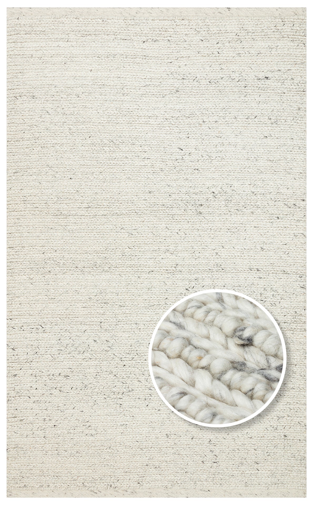 JD 07 L.GREY - JADE - Naturel Kazak Örgü Desenli El Dokuma Örgü Halı