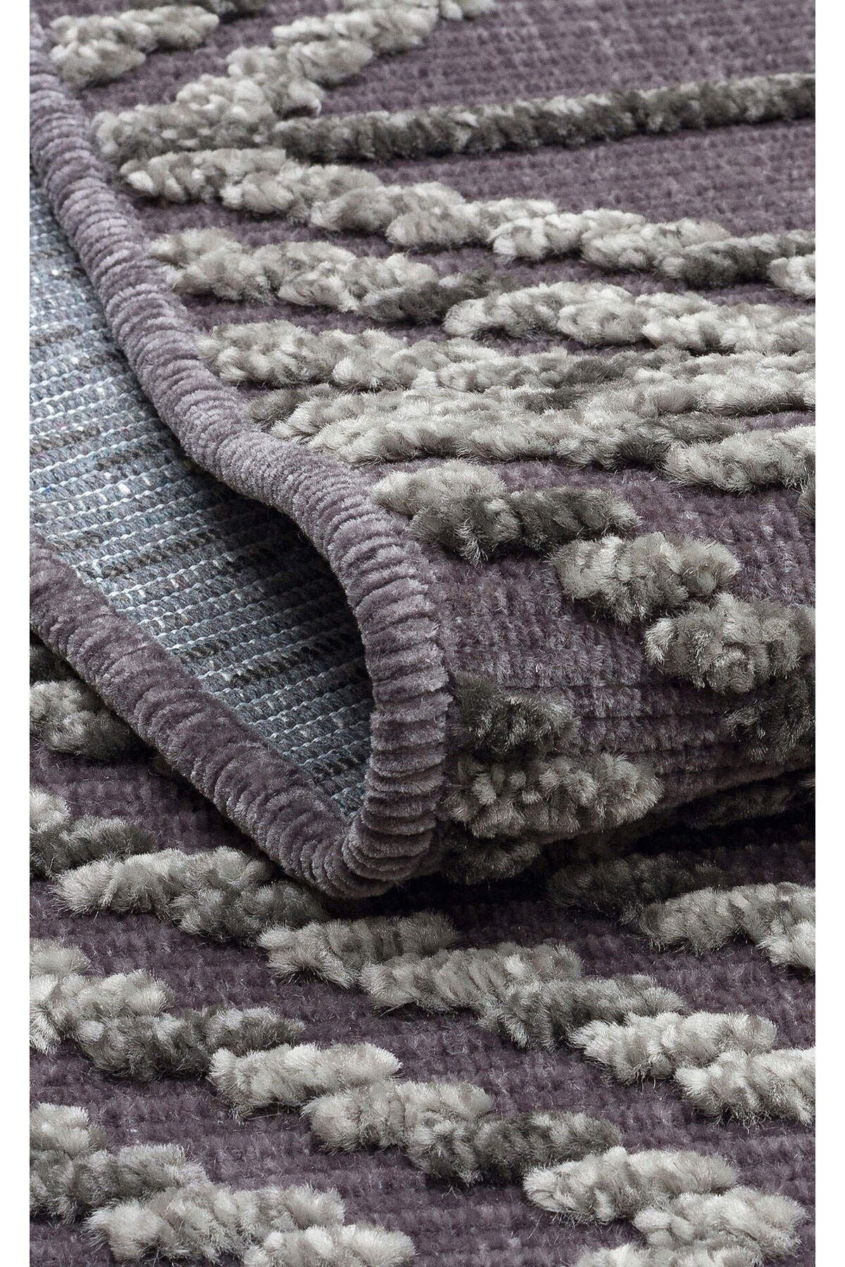 Jkr 03 Antrasıt - Jakarta - Yüksek Alçak Dokulu Hav Toz Vermez Modern Makine Halısı