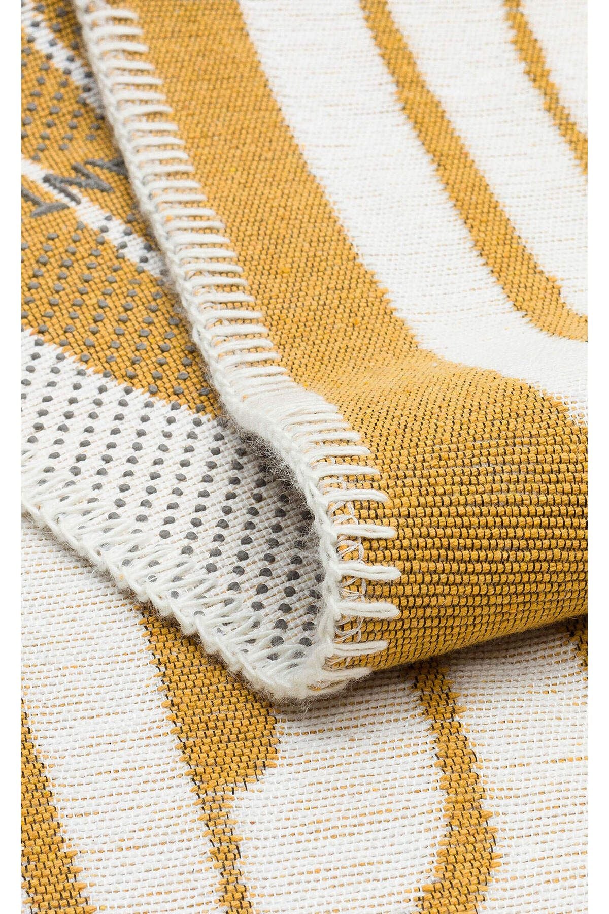 Yıkanabilir Kaymaz Tabanlı Modern Pamuk Kilim