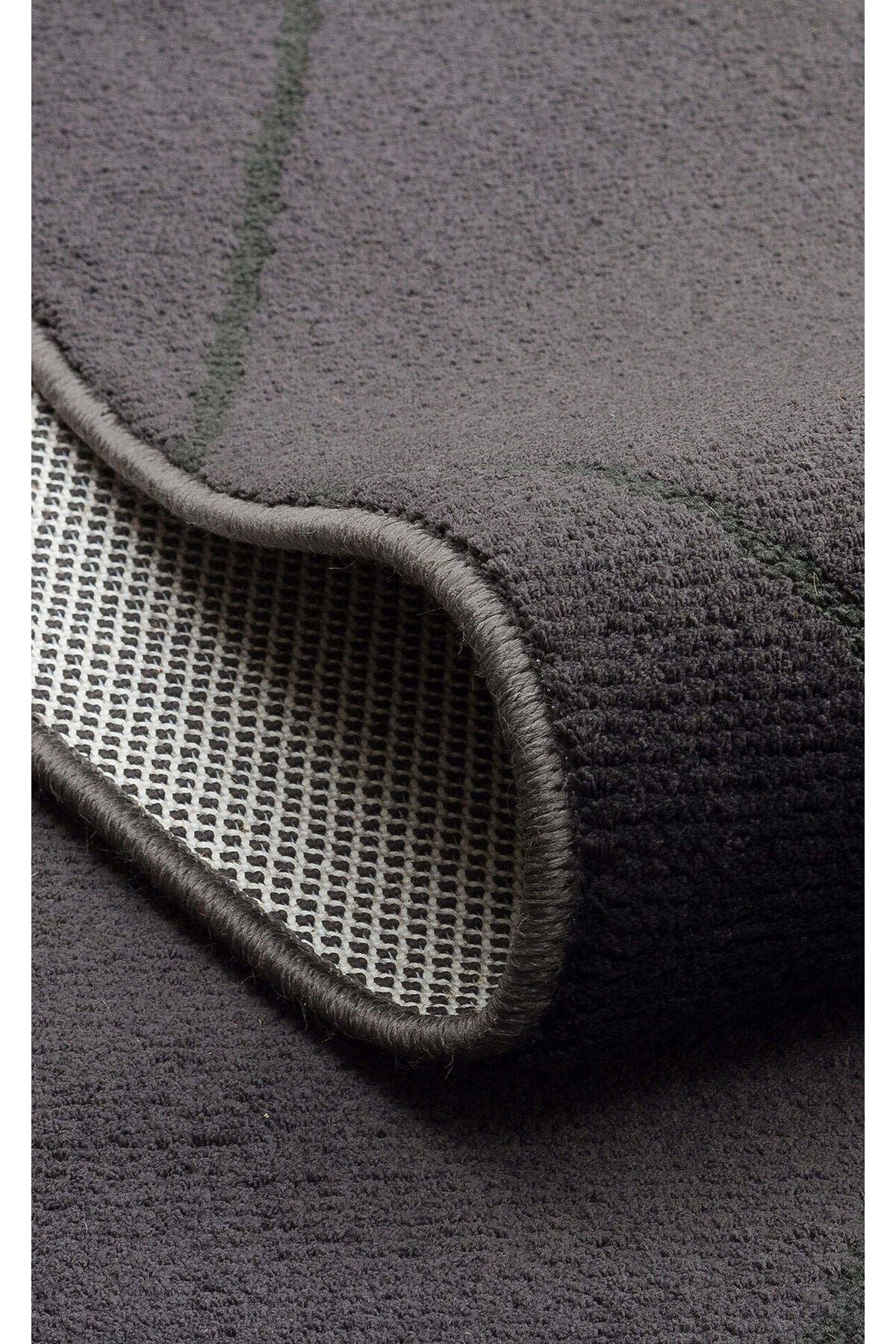 URB 02 BLACK - Etnik Desenlere Sahip Hav Toz Vermez Yumuşak Dokulu Modern Halı