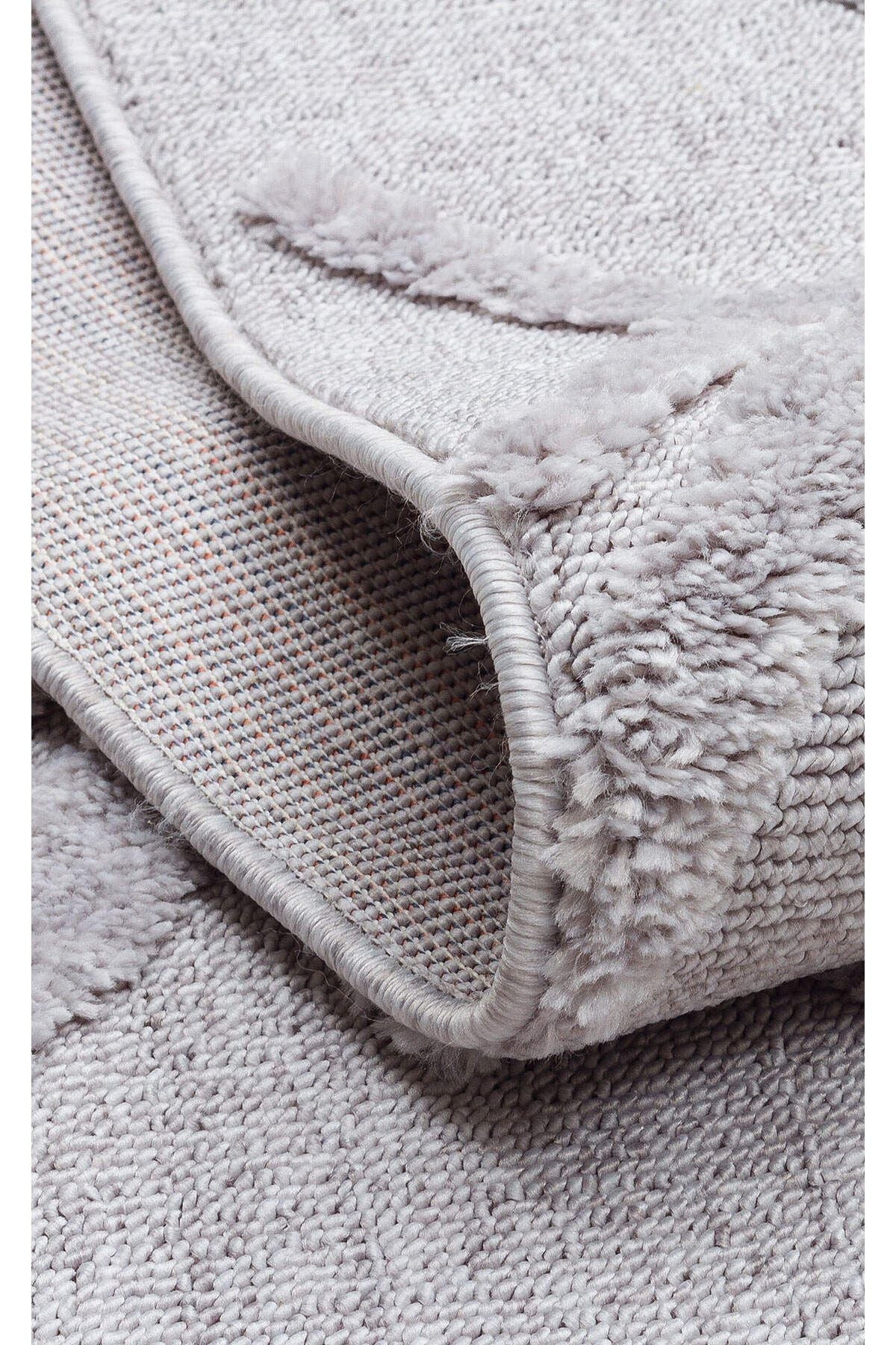 TRZ 03 GREY - Hav Toz Vermez Yumuşak Dokulu Etnik Örgü Desenlere Sahip Modern İskindinav Halı