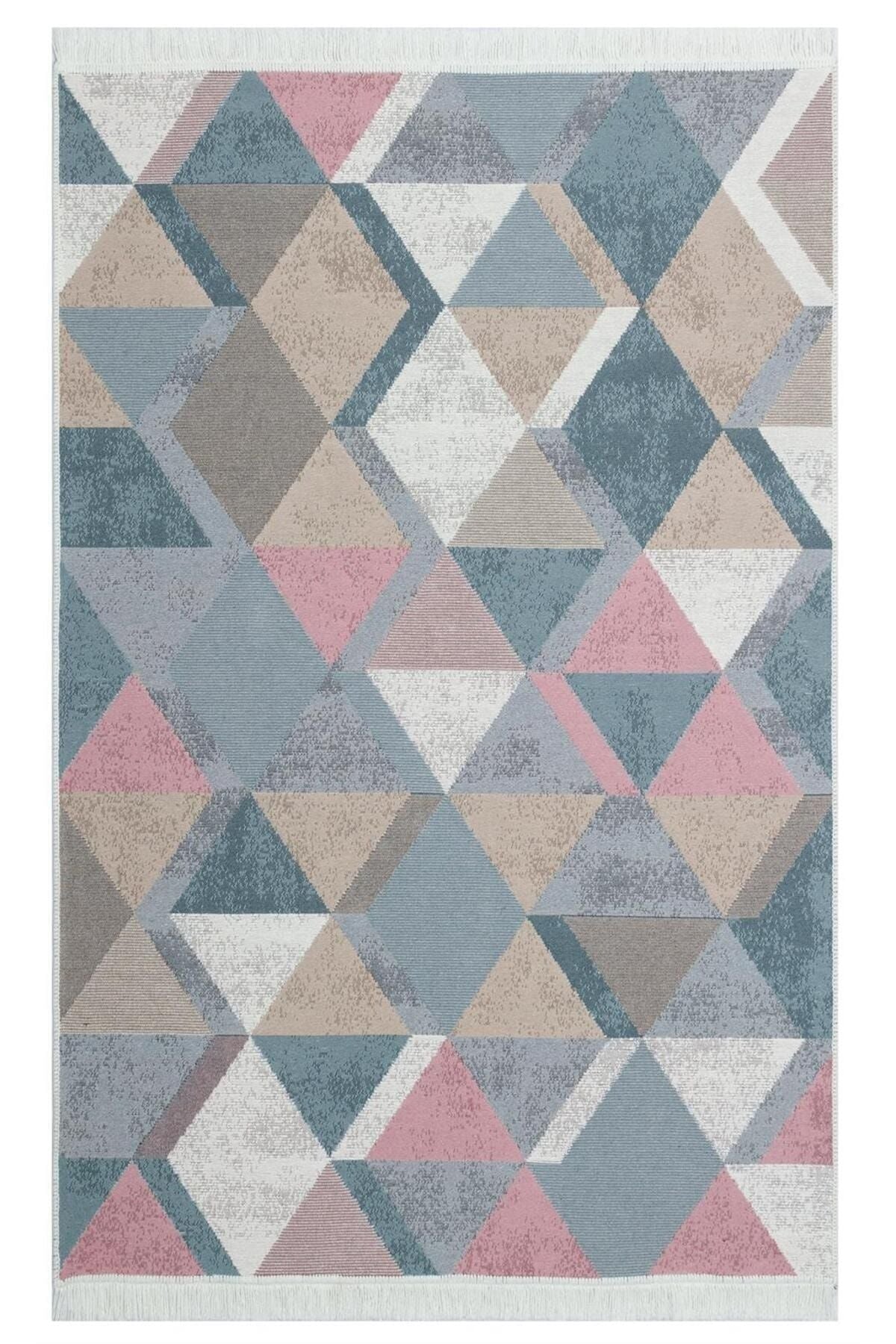 Yıkanabilir Çift Taraflı Modern Desenli Dokuma Kilim