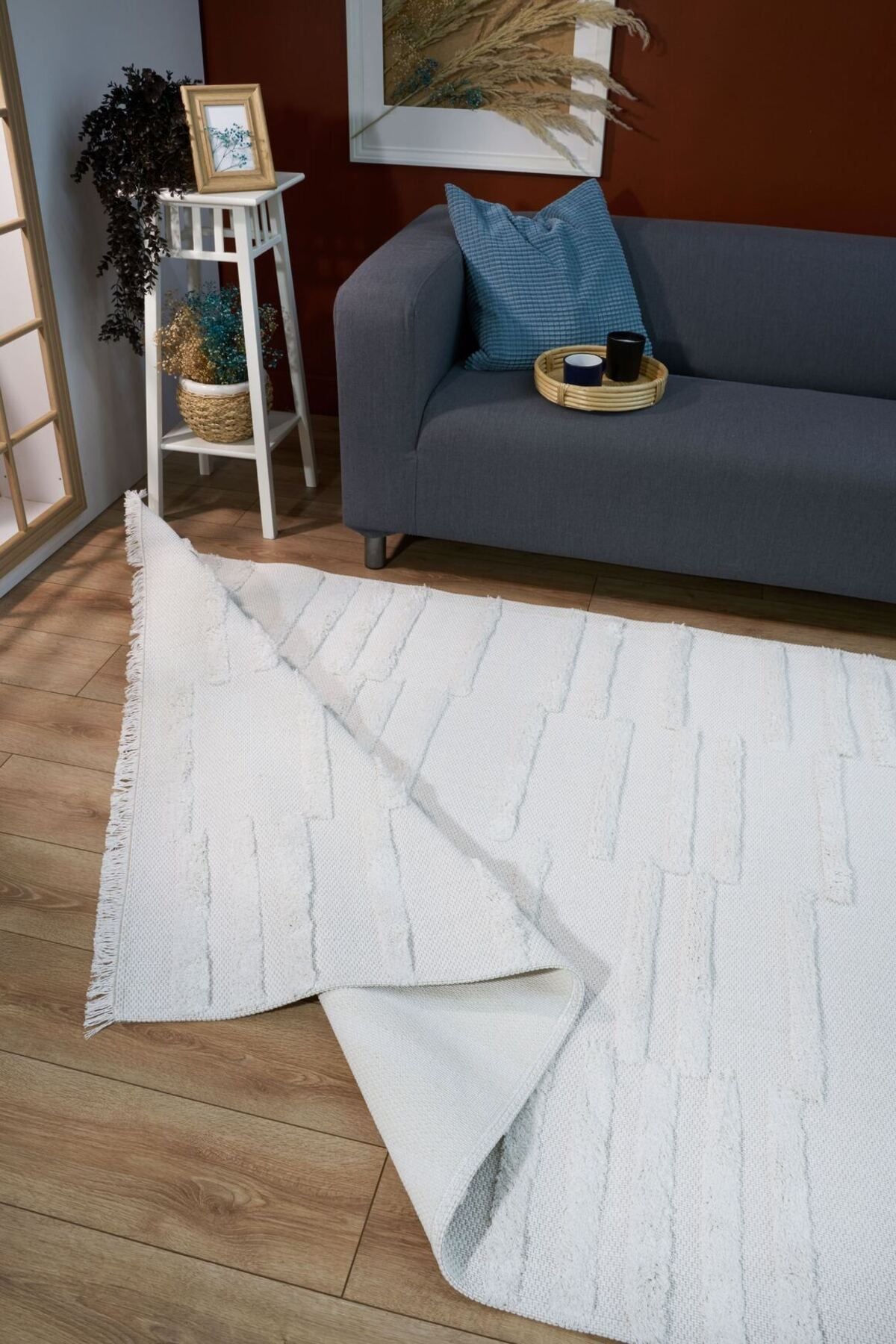Habitat 7651 Krem Bohem Dekoratif Salon Halısı, Kilim