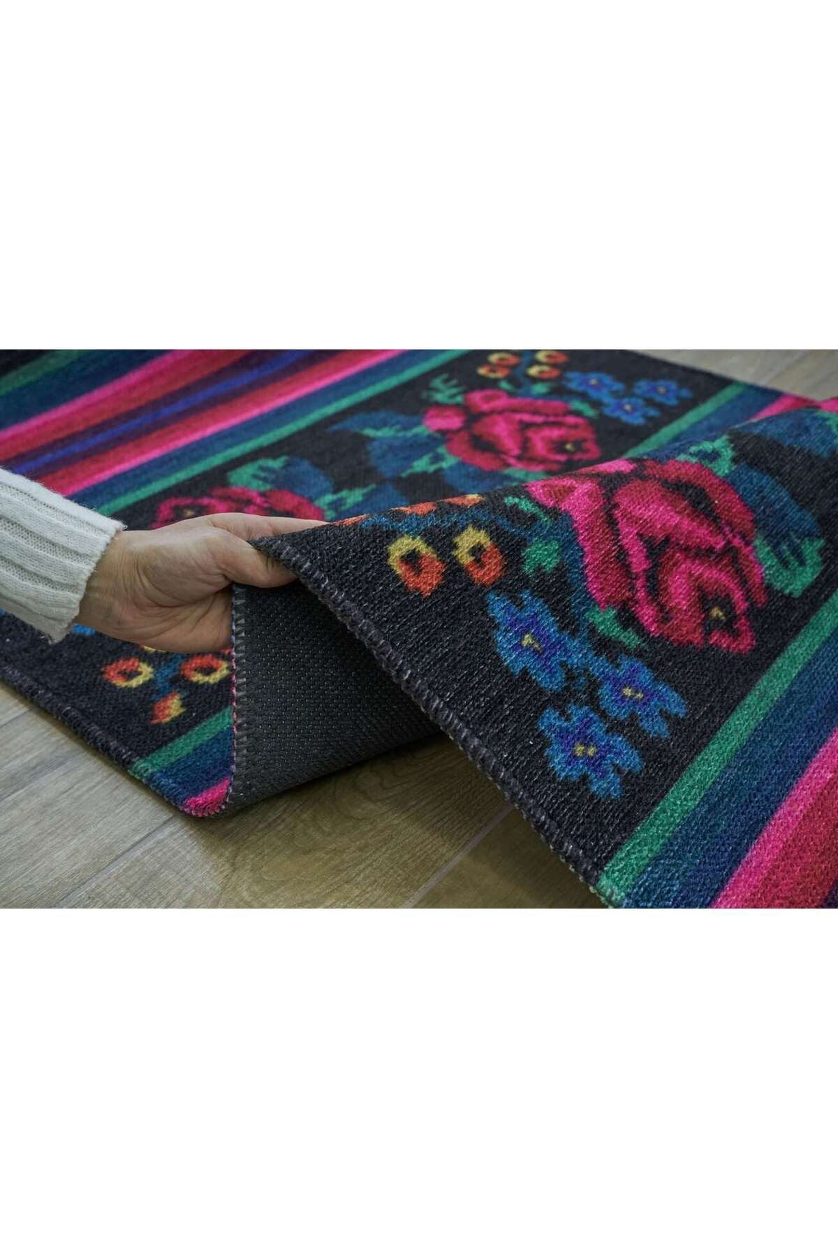 Gravity 2306 Siyah Dekoratif Halı, Kilim