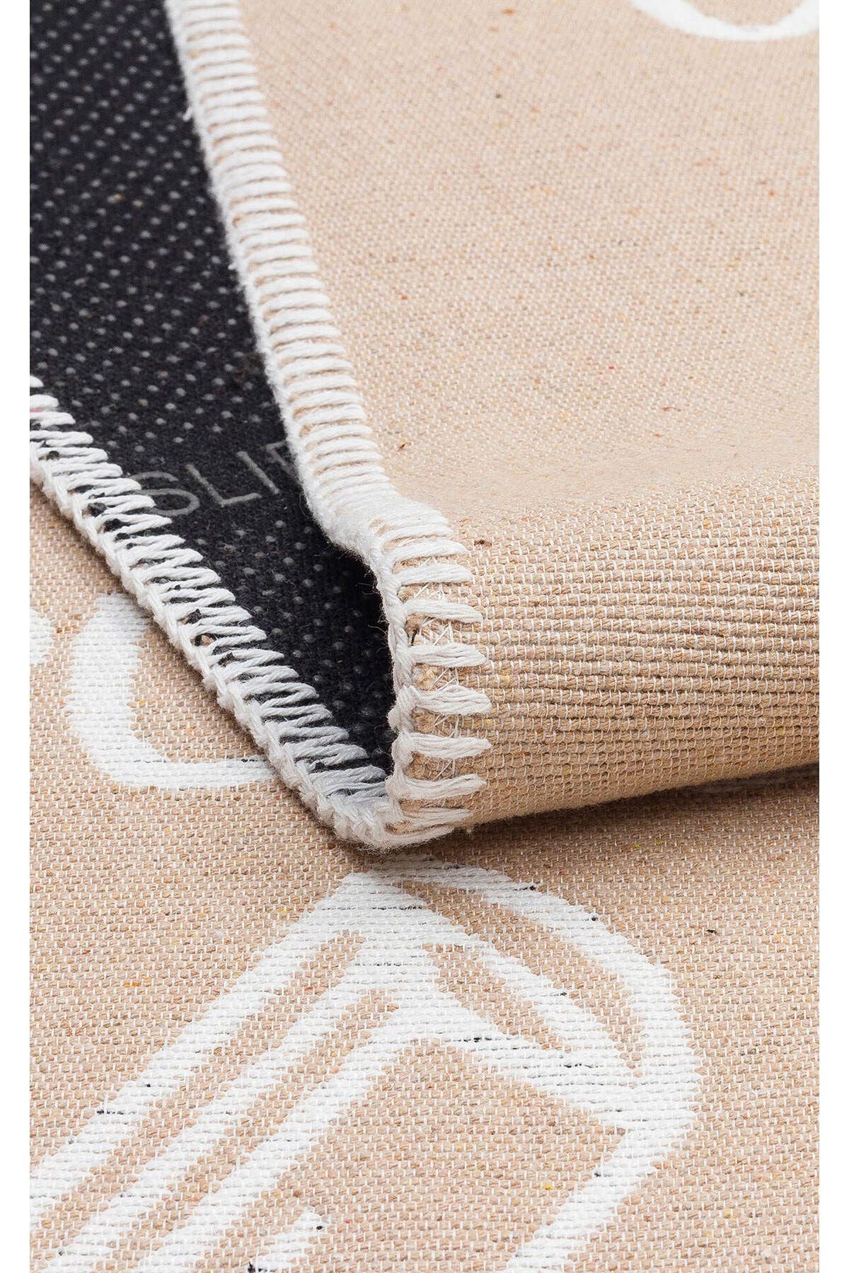 Yıkanabilir Kaymaz Tabanlı Modern Pamuk Kilim