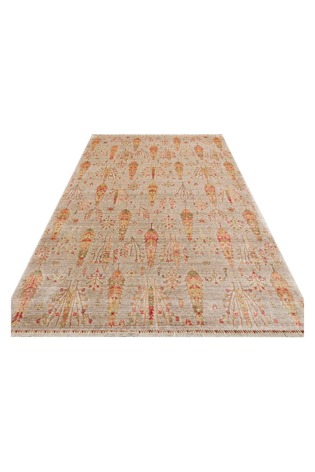 ZR 08 BEIGE AUTUMN - Otantik Desenli El Emeği ile Özel Tezgahlarda Üretilen Modern Uşak Halısı