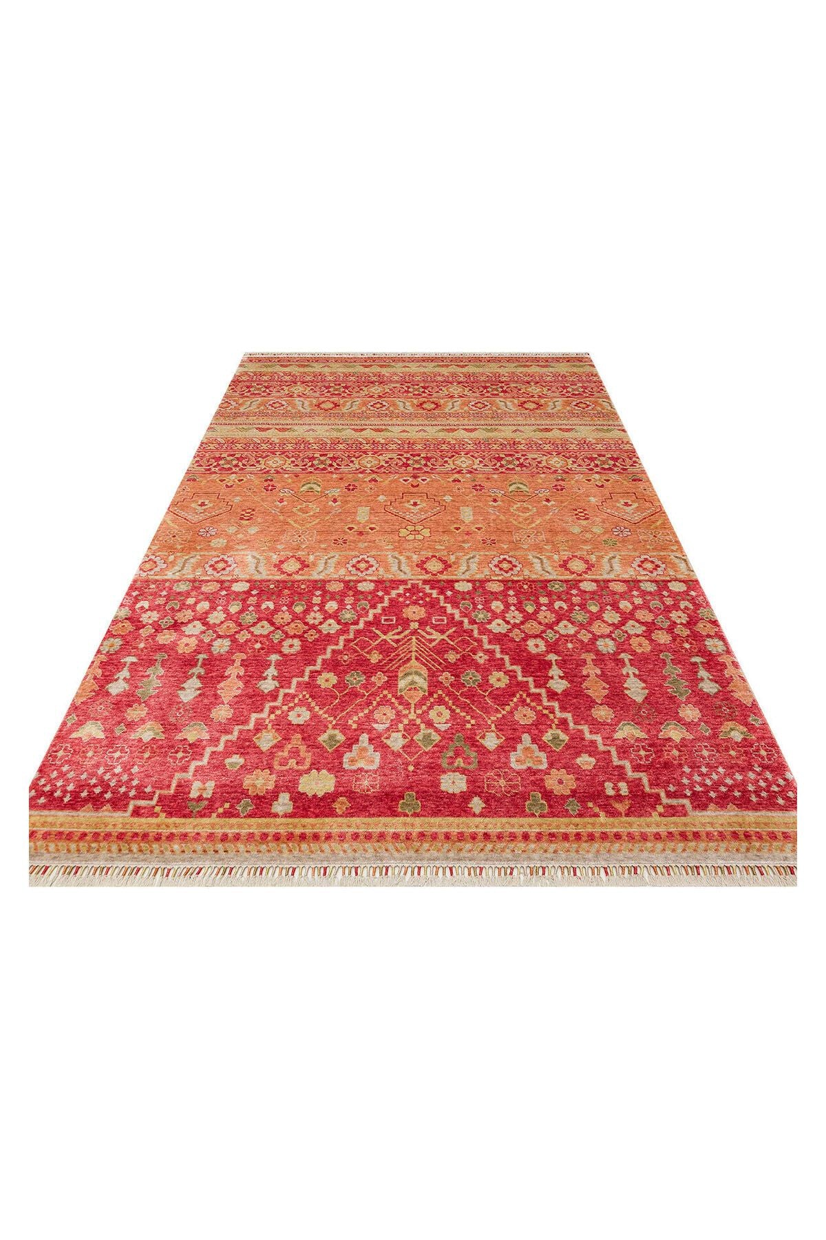 ZR 17 RED AUTUMN - Otantik Desenli El Emeği ile Özel Tezgahlarda Üretilen Modern Uşak Halısı