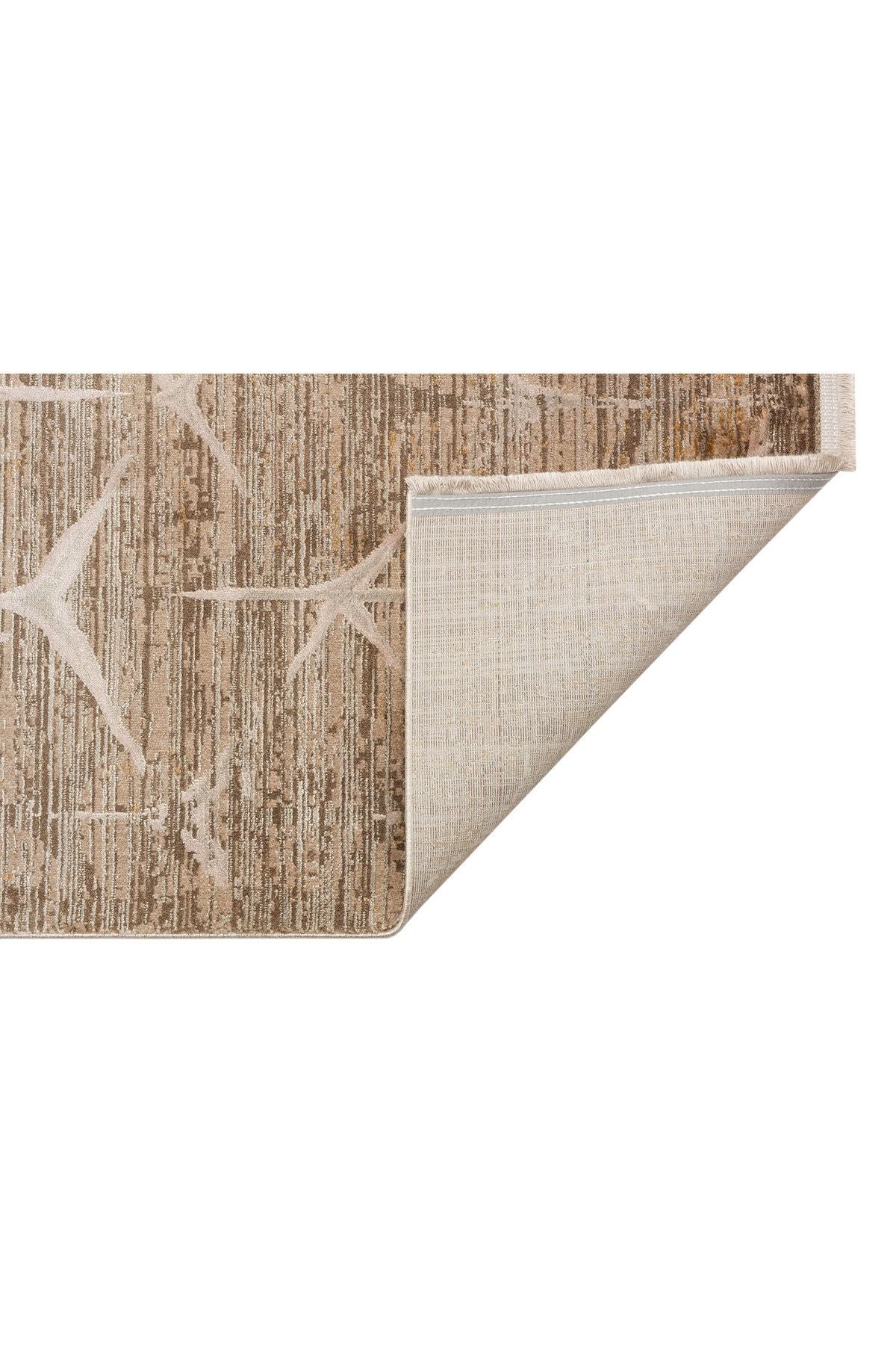 VRD 06 LATTE BEIGE - Overdyed Yumuşak İpeksi Tuşeli Yüksek Alçak Oymalı Modern İnce Makine Halısı