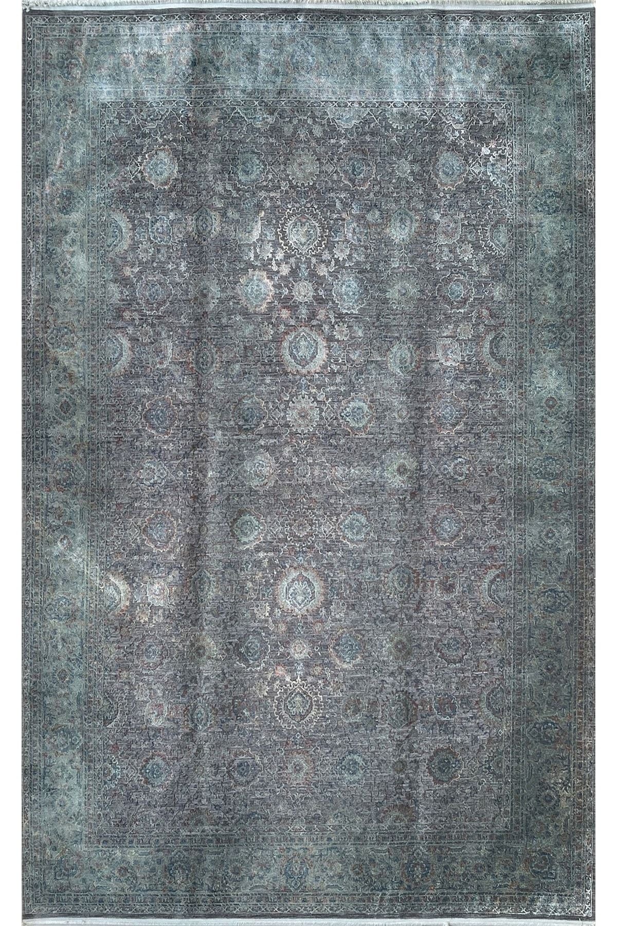 Lahor Lhr 01 Petrol Özel Boyama Işlemi Ile Üretilen Yüksek Alçak Dokuya Sahip Zengin Renkli