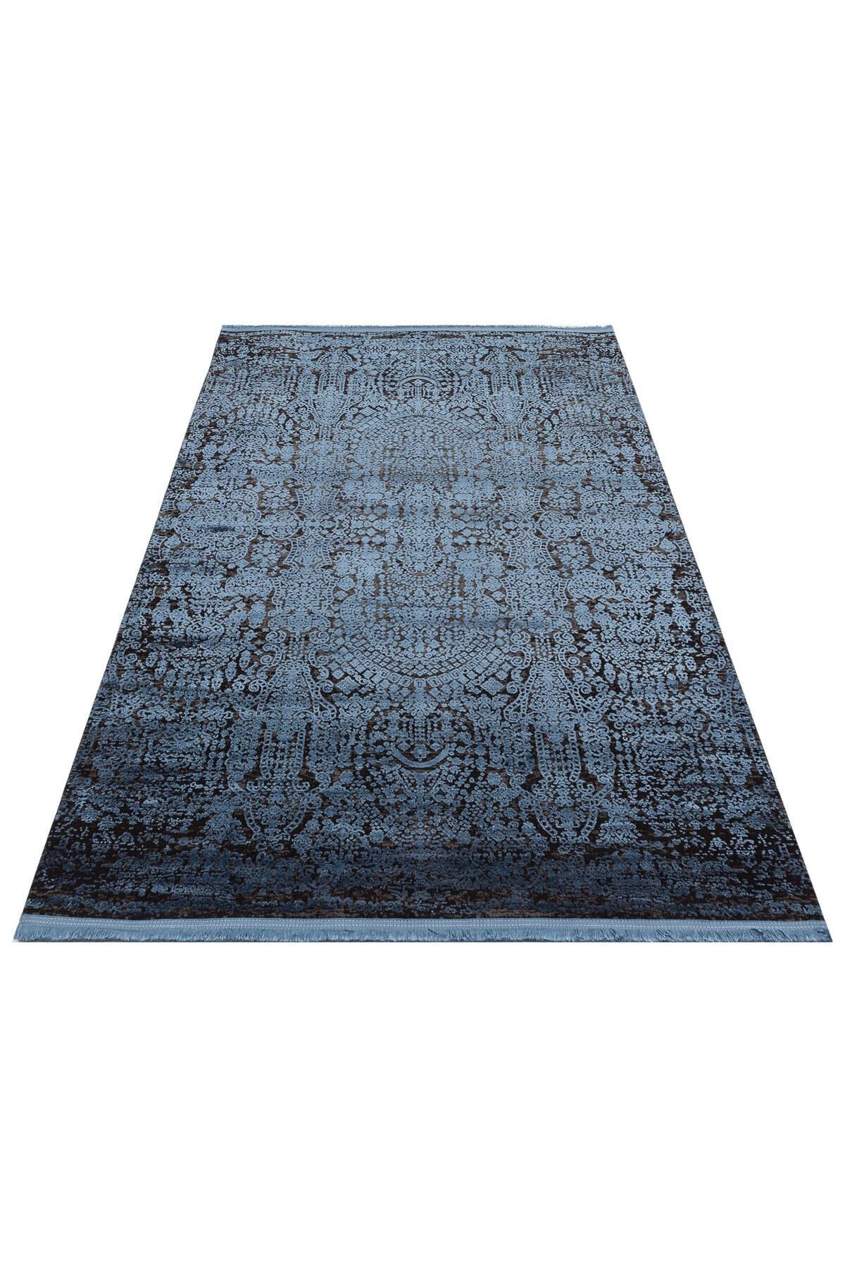 DB 04 ANTRASIT NAVY - - Parlak Yüksek Alçak Dokulu Modern Makine Halısı
