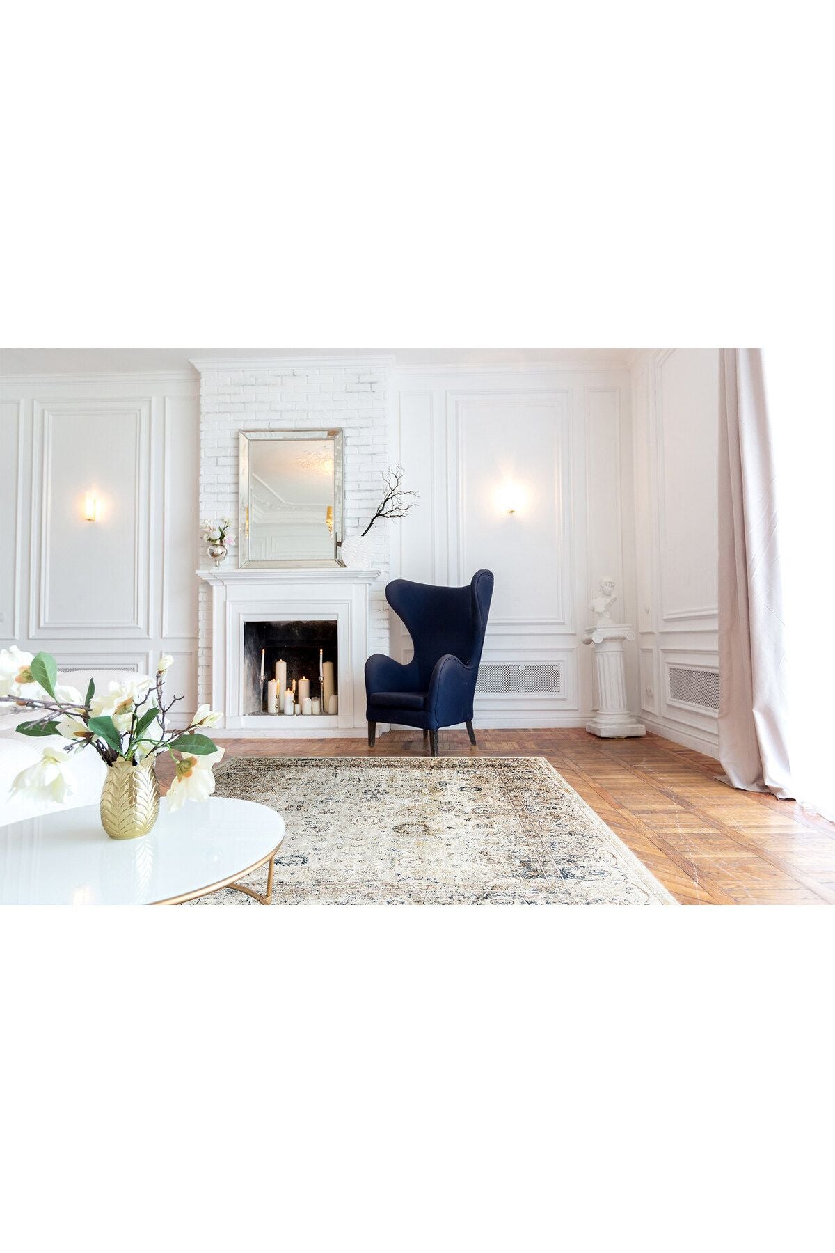 Vr 15 Blue Vızon Xw - Verona - Yumuşak Ipeksi Tuşeli Yüksek Alçak Oymalı Modern Ince Makine Halısı